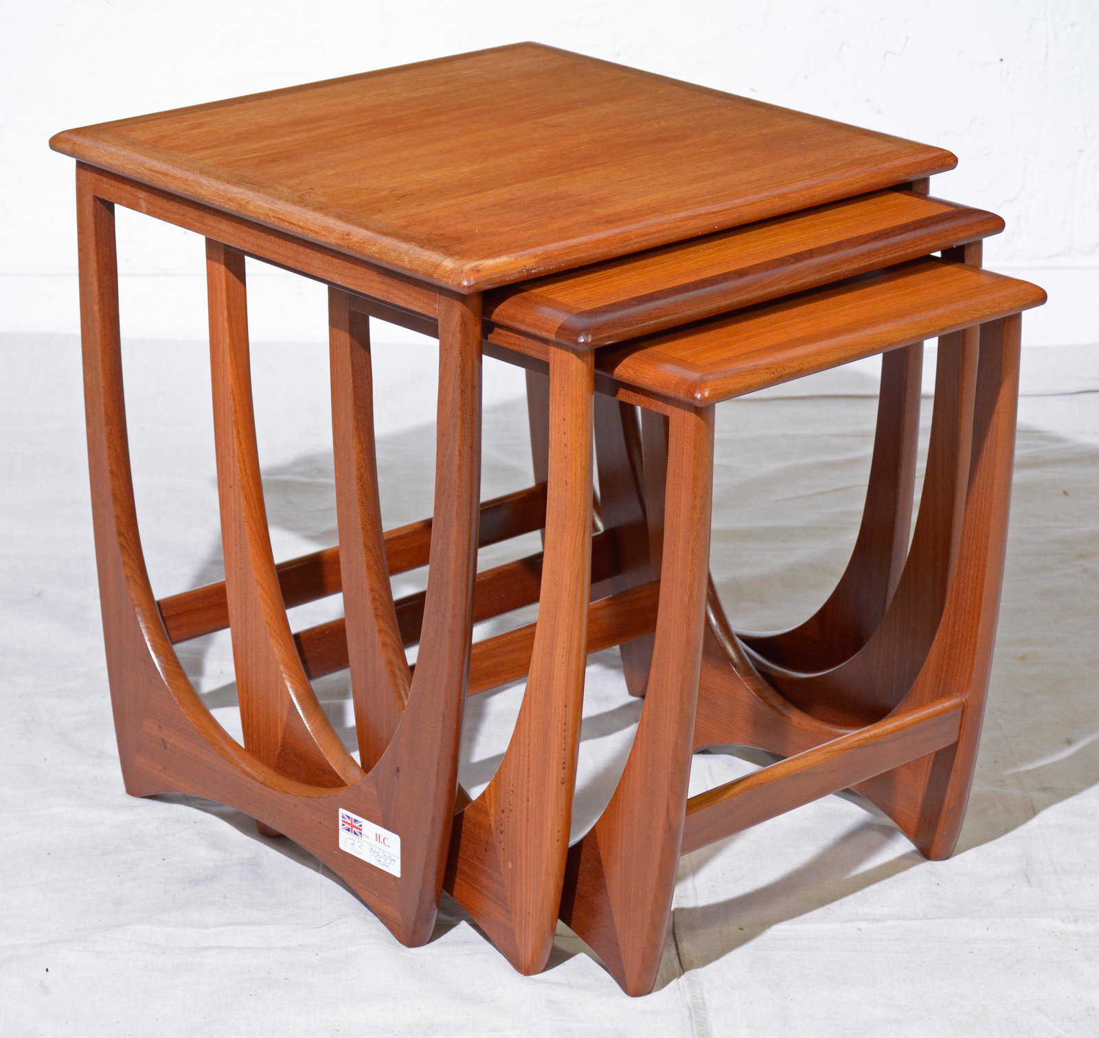 Mid Century Modern Astro Nest By G-plan #2: This Danish Modern Style Teak nest is British and made by Mid Century Modern Furniture Maker G Plan ( Gplan ) - 21 tall x 20 wide x 20 deep