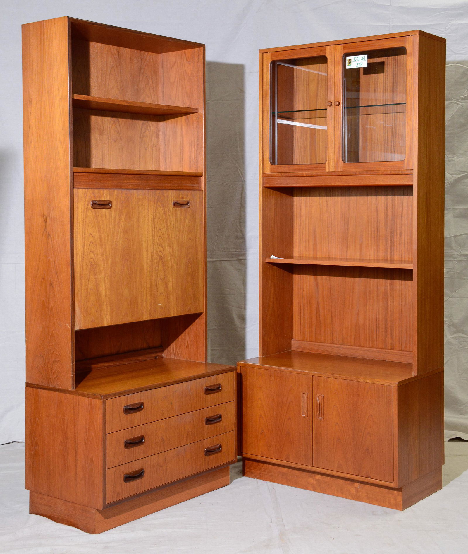 2 Mid Century Modern Bookshelves / Wall Cabinets - (1 of 6)
