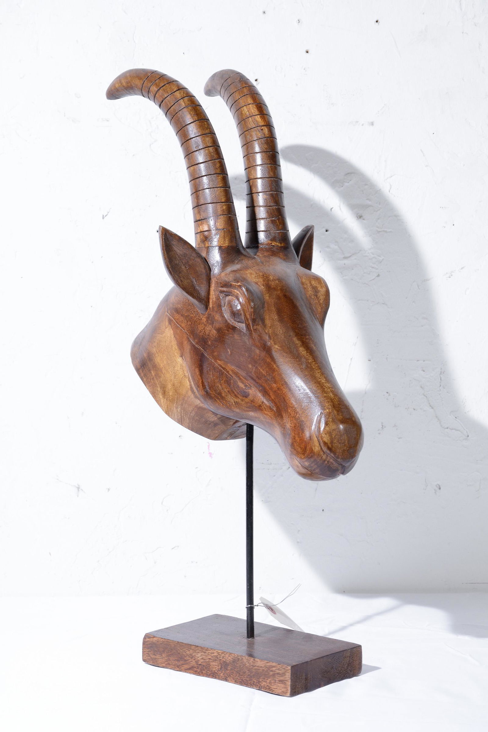 Wooden Antelope Head on Stand (1 of 2)