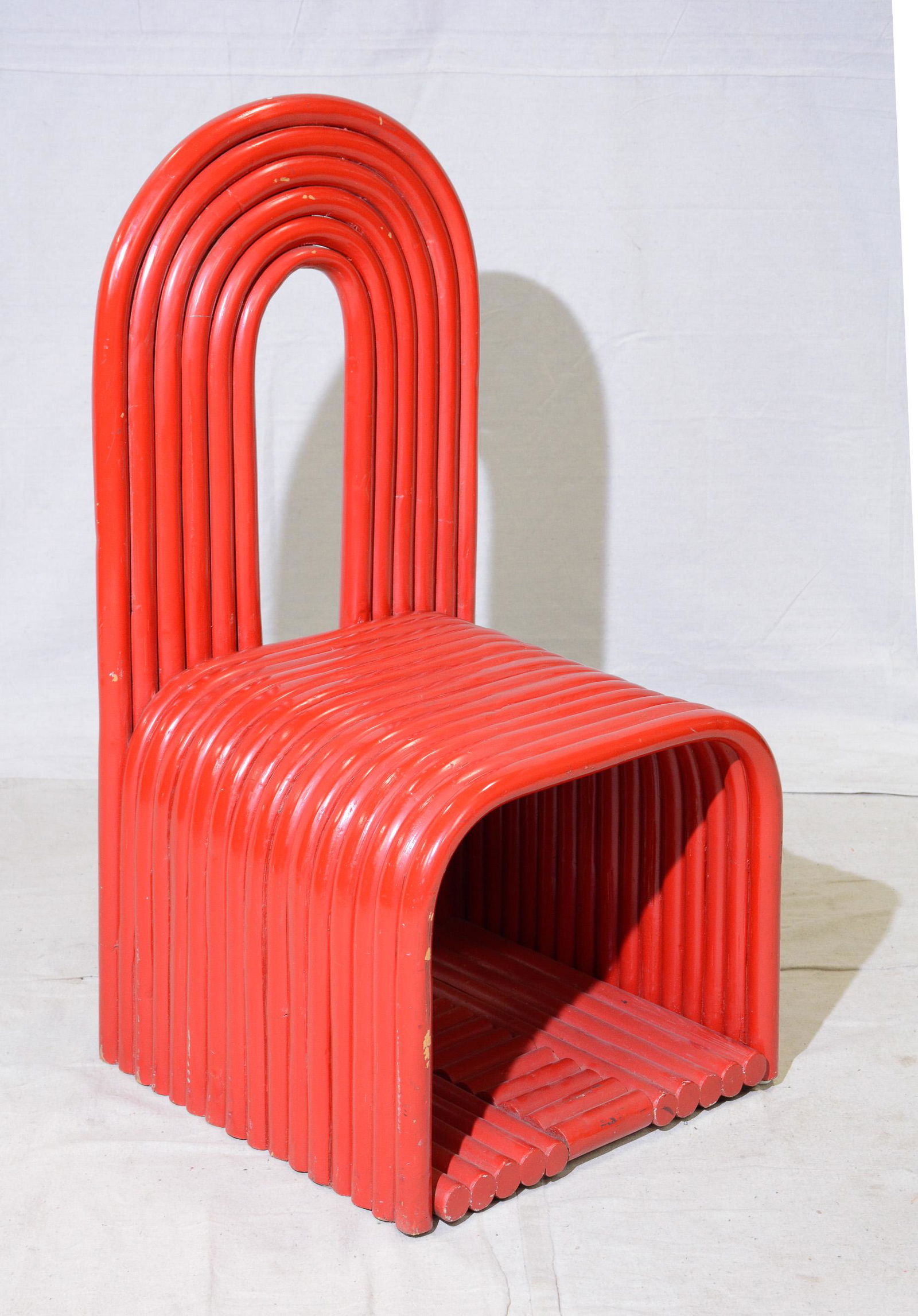 Sculptural Art Bent Wood Red Chair (1 of 2)