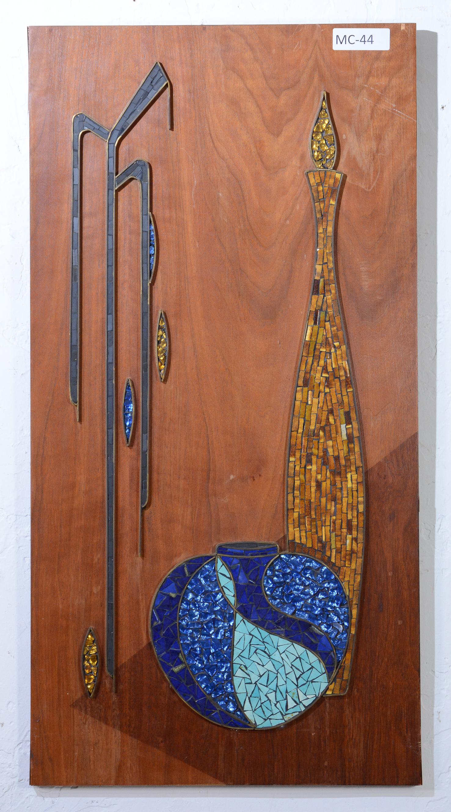 Mid Century Mosaic Glass Tile Art On Wood (1 of 2)