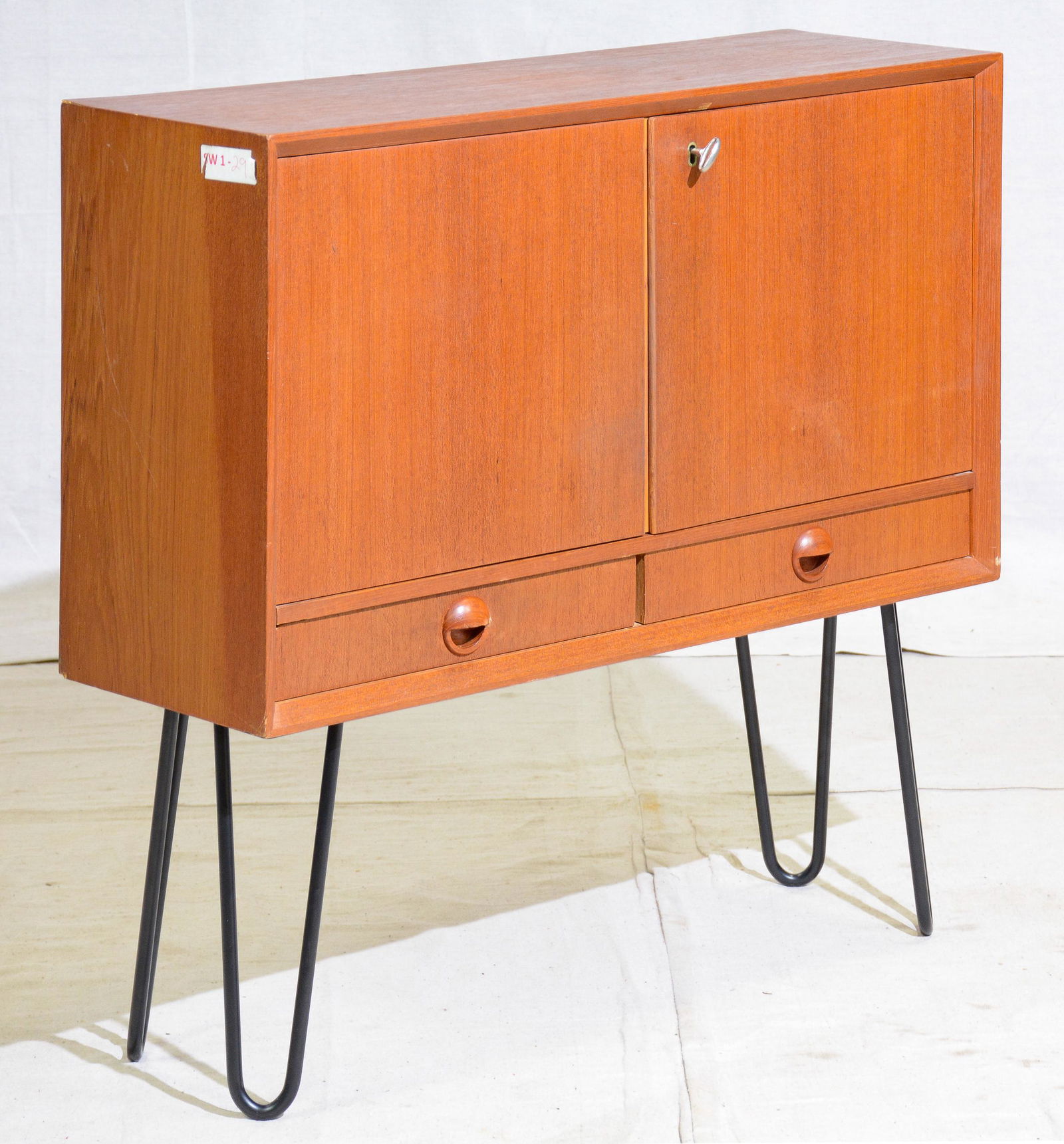 Mid Century Modern 2 Door Cabinet On Hairpin Legs (1 of 4)