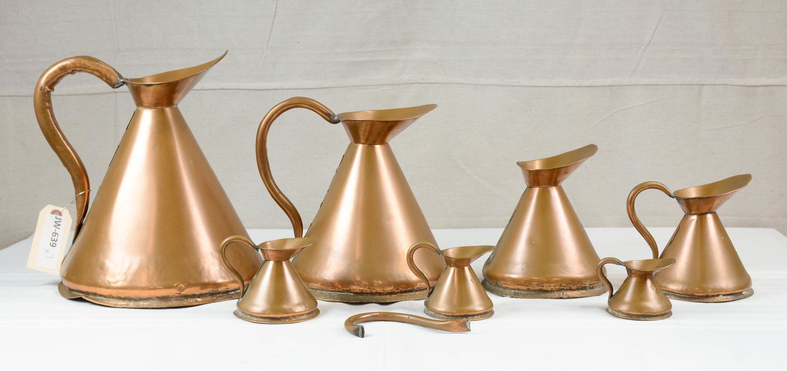 7 Graduated French Copper Measures / Pitchers (1 of 3)