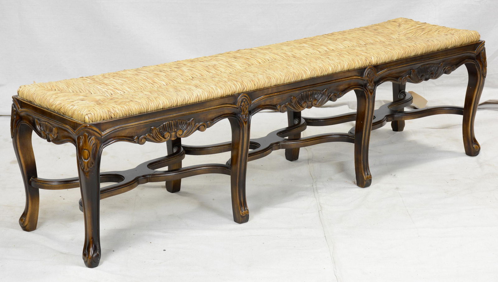 Country French Style Rush Seat Bench #2 (1 of 3)