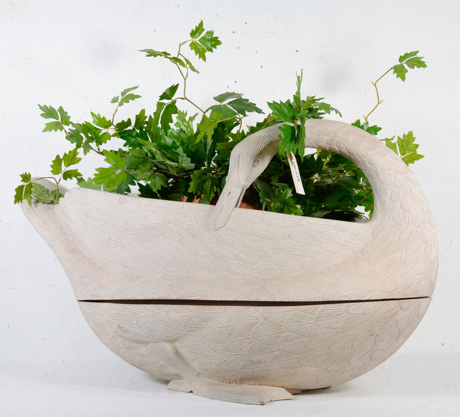 Modern Wooden Swan Planter (1 of 2)
