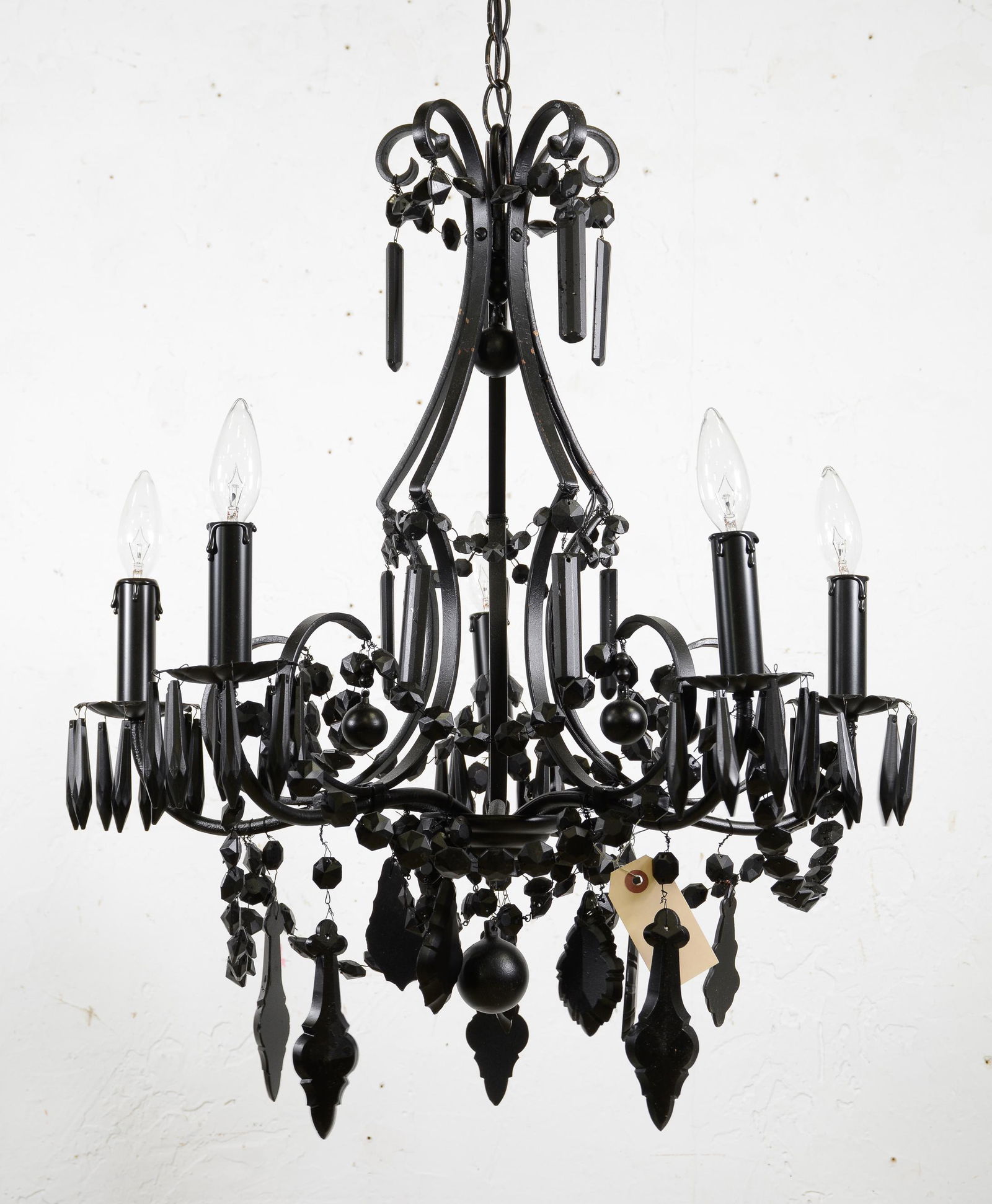 Modern Black Painted Metal Chandelier (1 of 2)