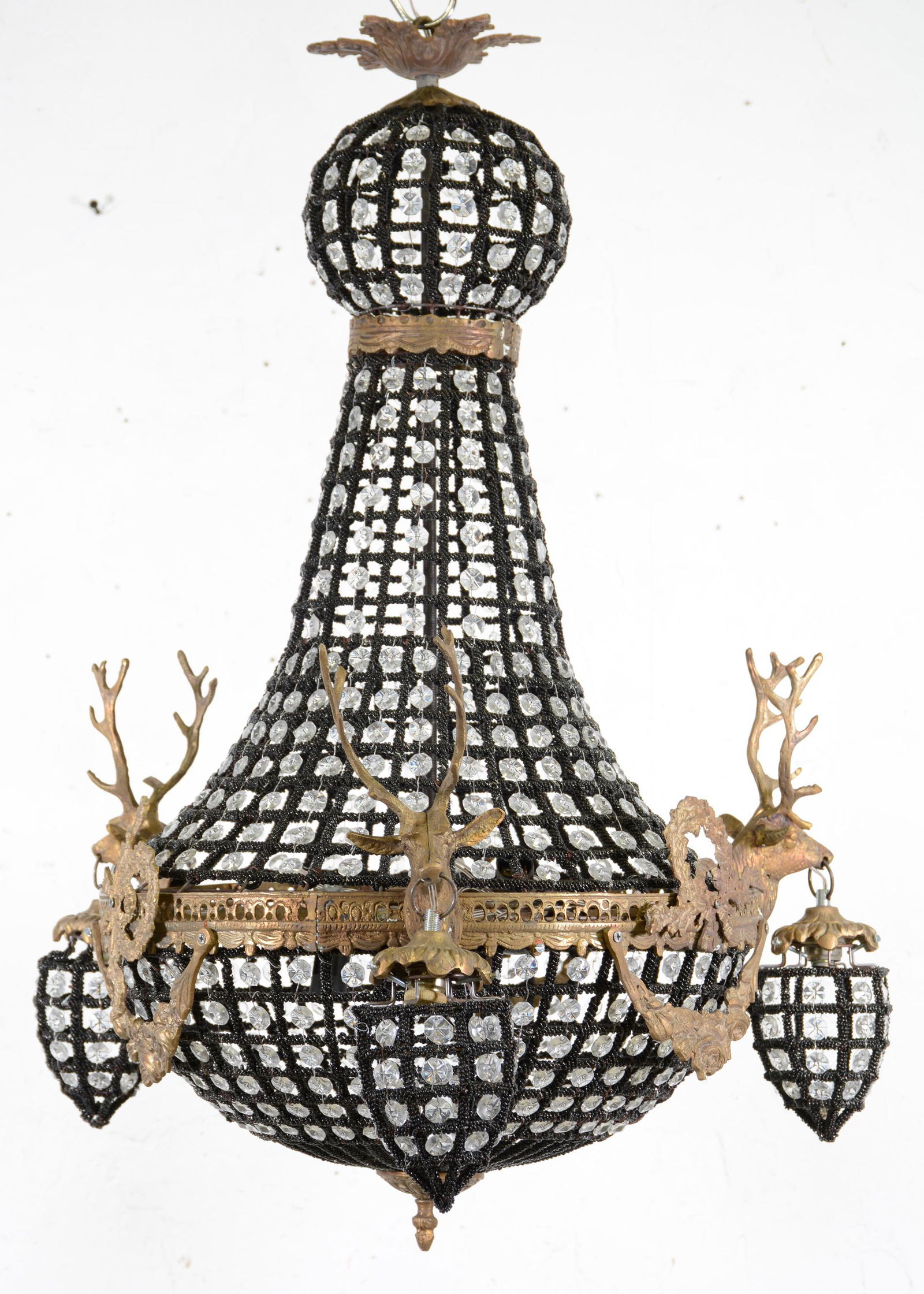 Empire Style Chandelier with Black Beading #2: Empire Style Chandelier with Black Beading - 30 in tall x 22