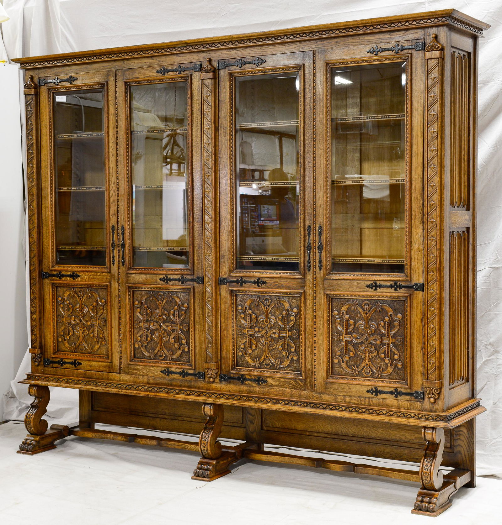 French Renaissance Style Bookcase with Metal Stretcher (1 of 5)