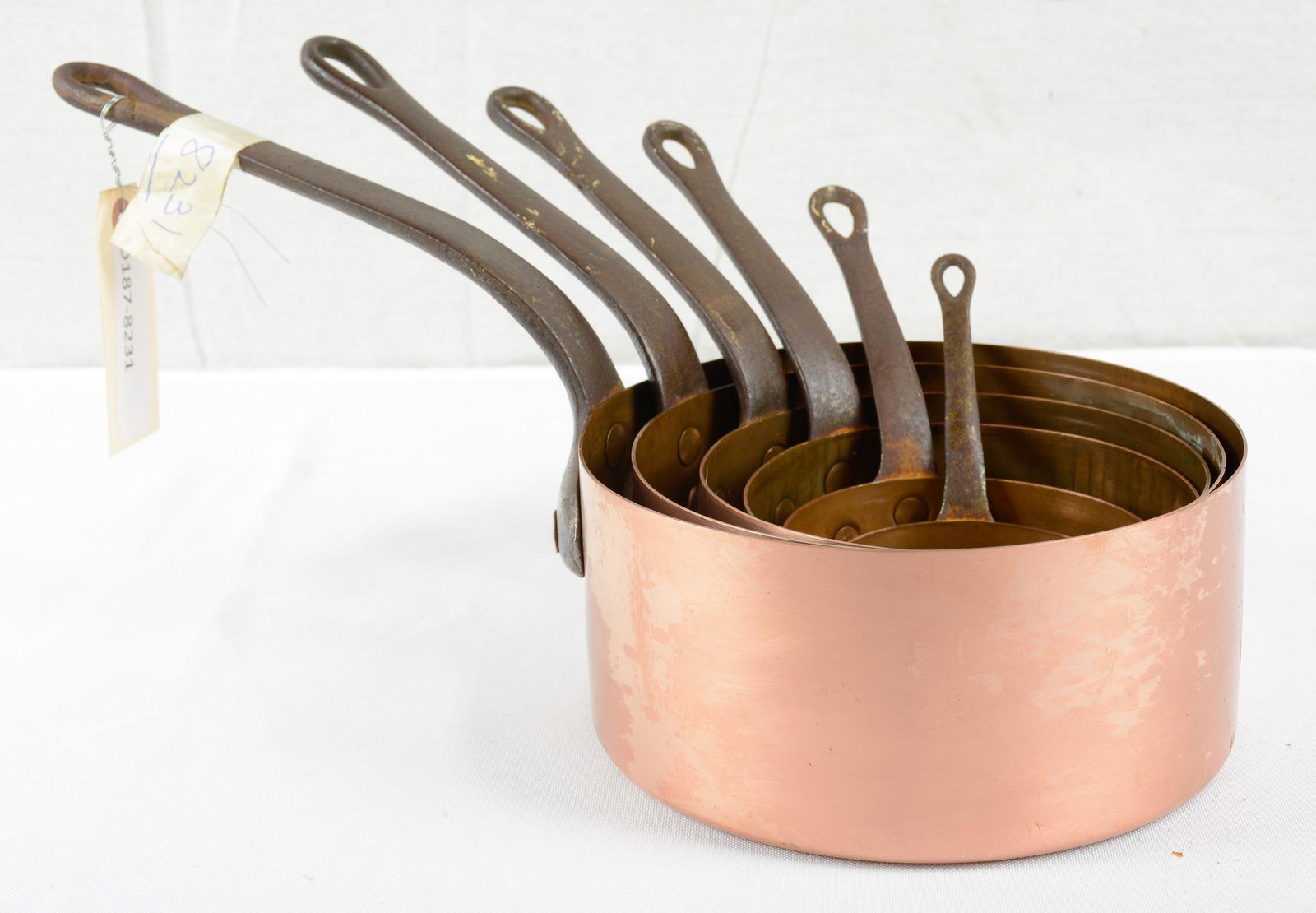 Set of 6 French Copper Saucepans (1 of 2)