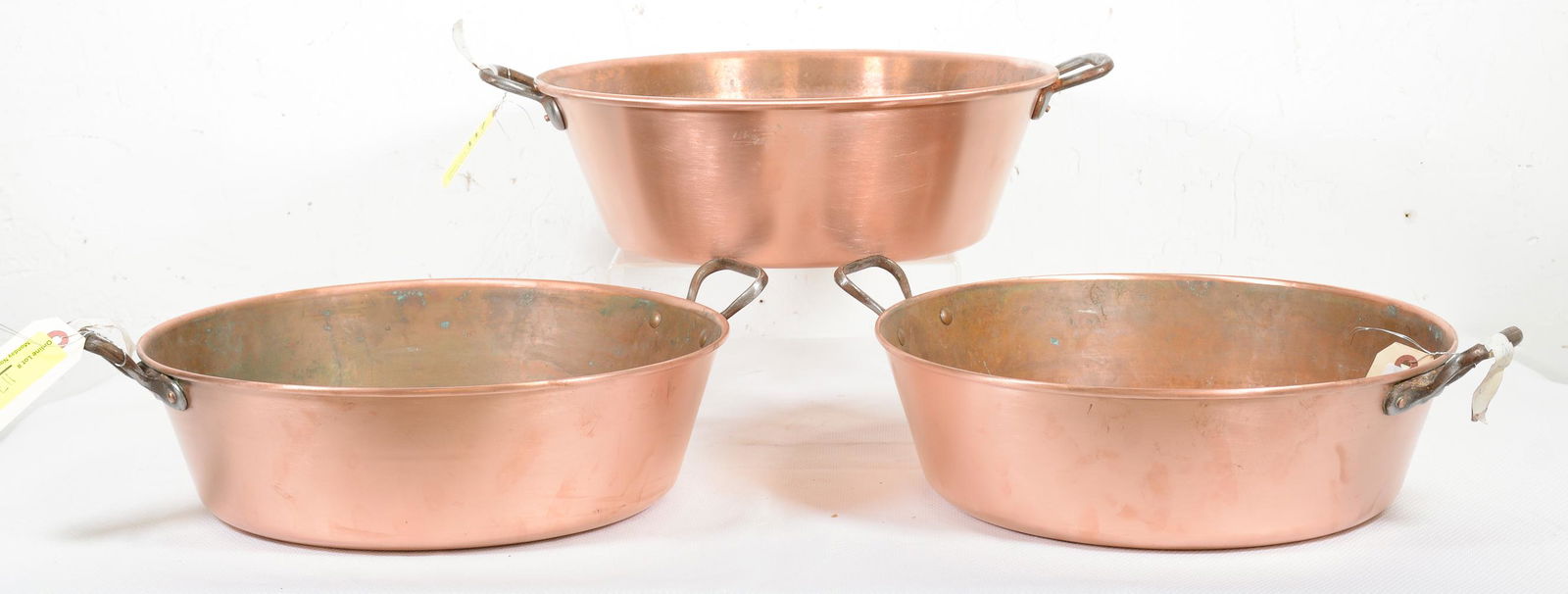 Three French Copper Basins with Handles (1 of 2)