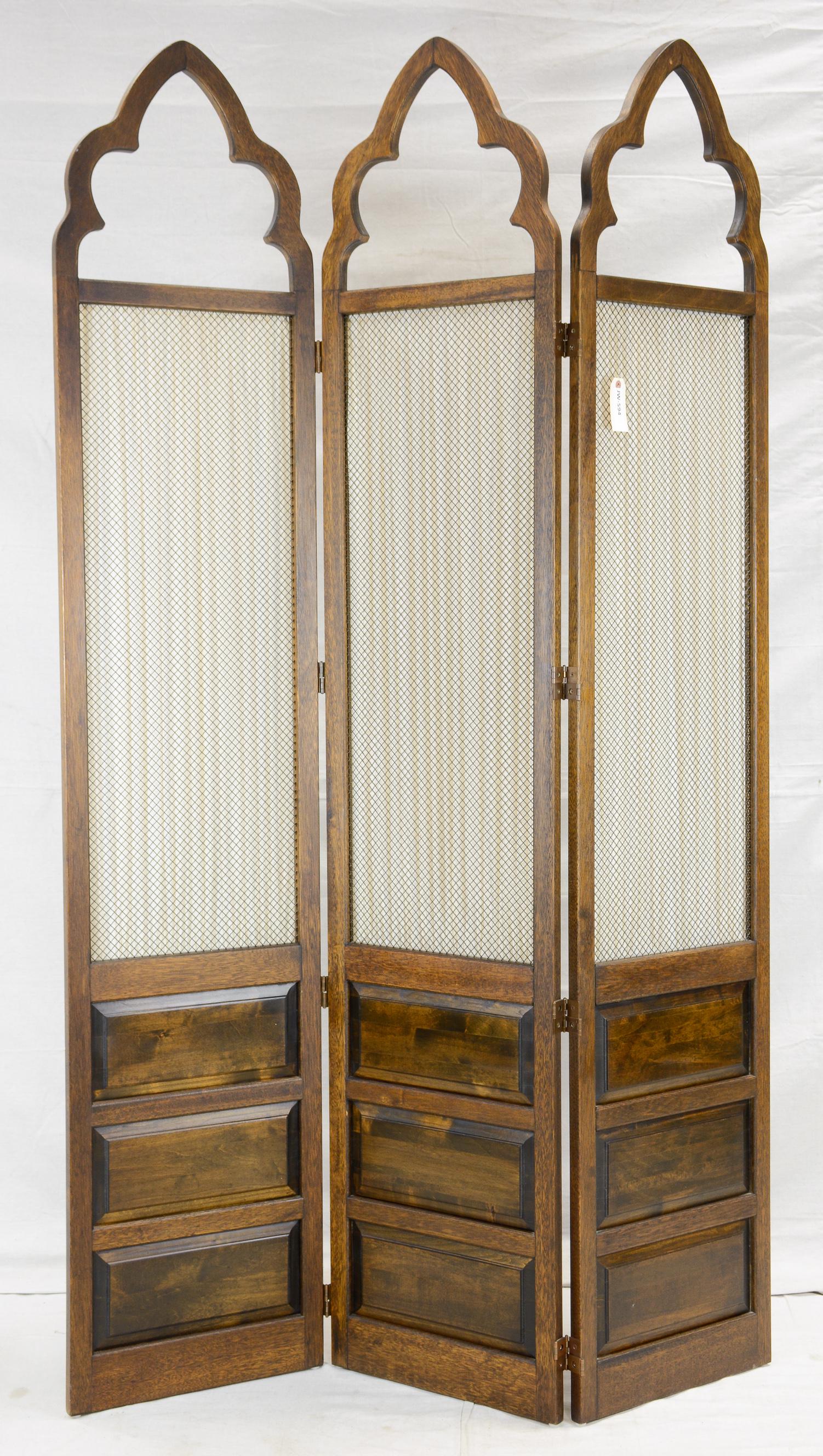 Three Panel Folding Screen with Arched Top (1 of 3)