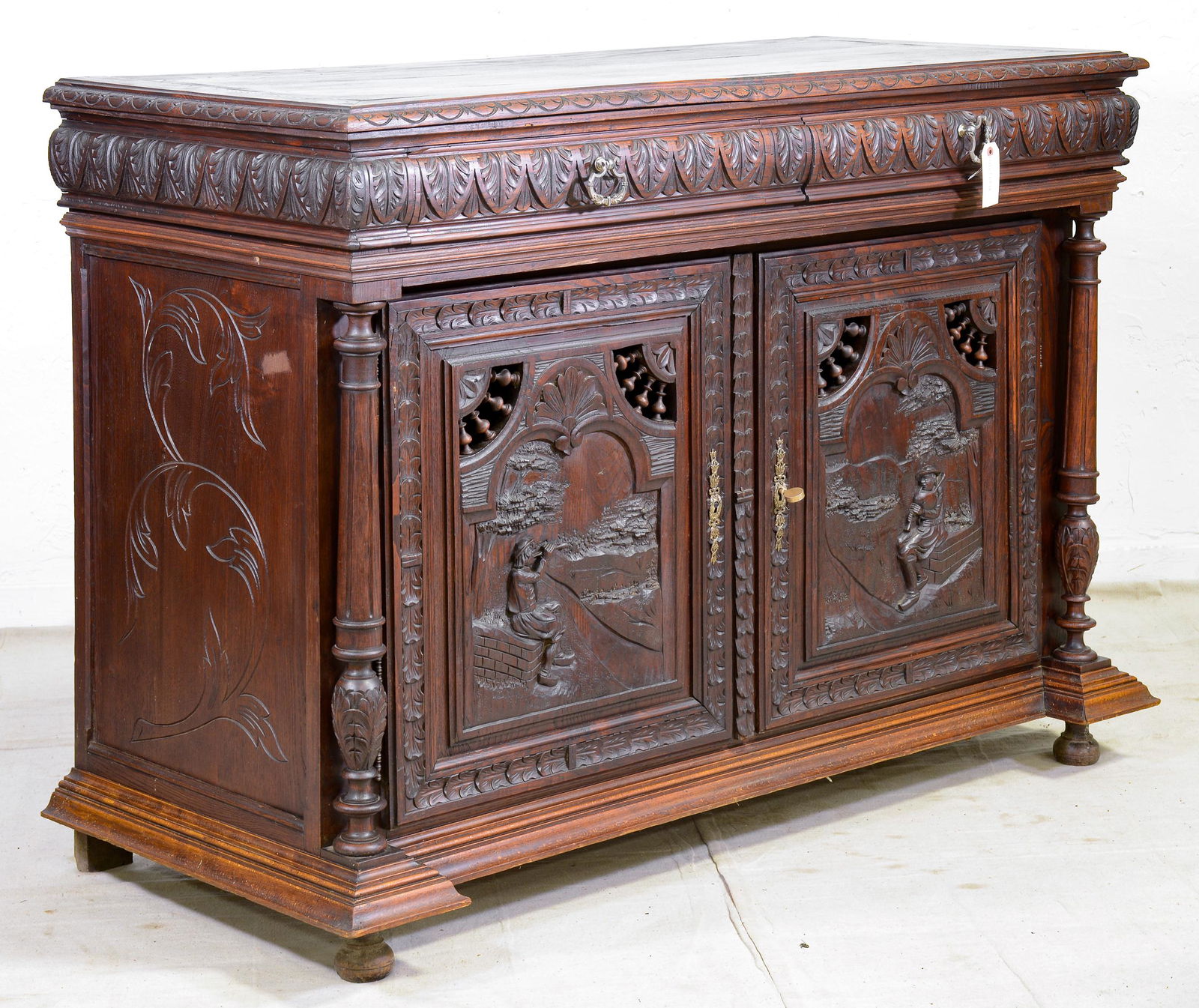 Breton Style Carved 2 Door Sideboard / Base (1 of 4)
