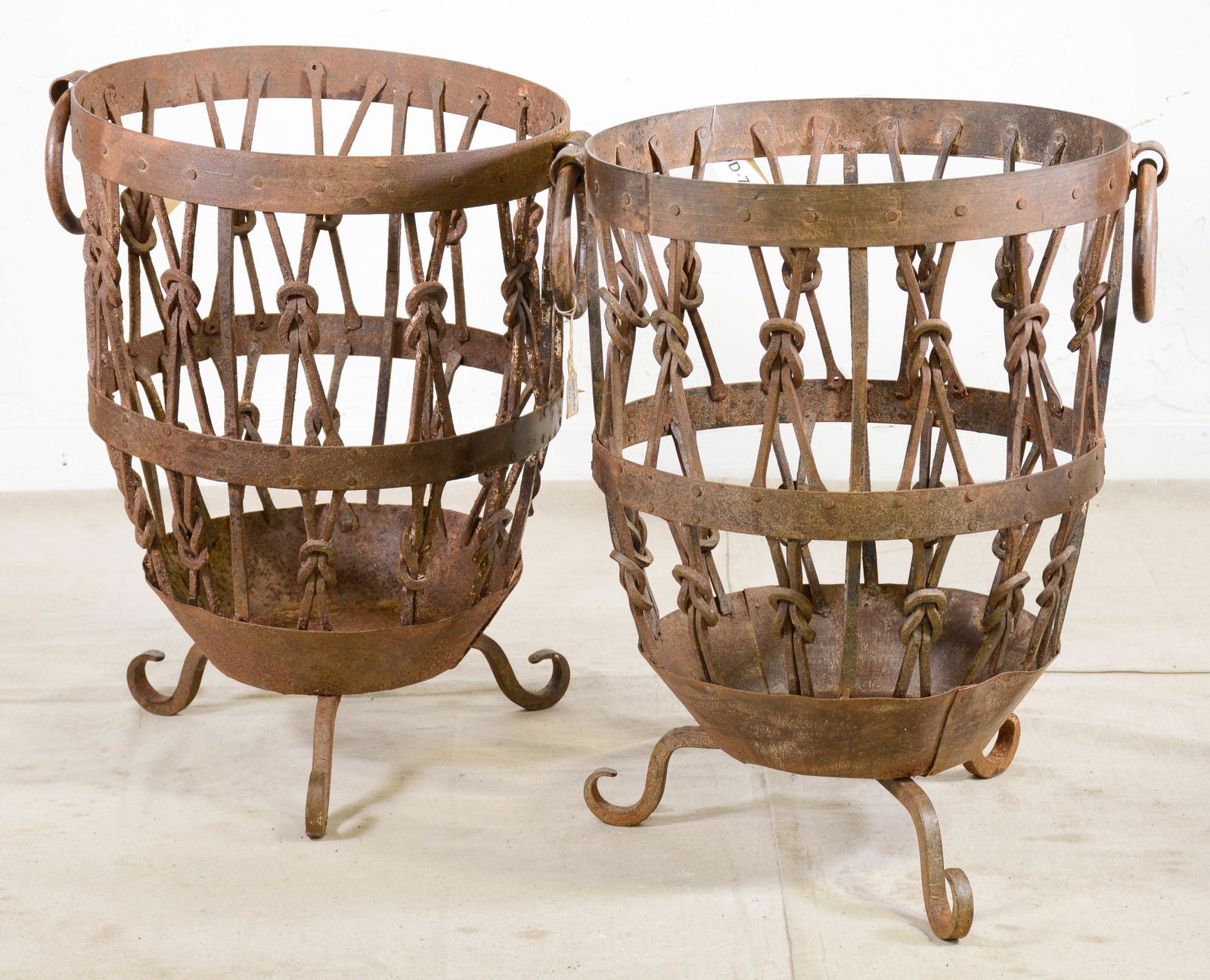 Pair Footed Iron Planters (1 of 2)