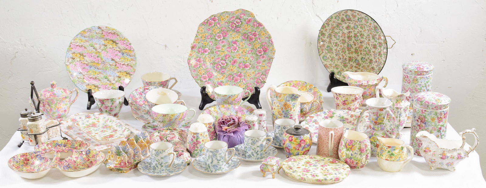 58pc Large Collection Assorted Estate Chintz China (1 of 6)