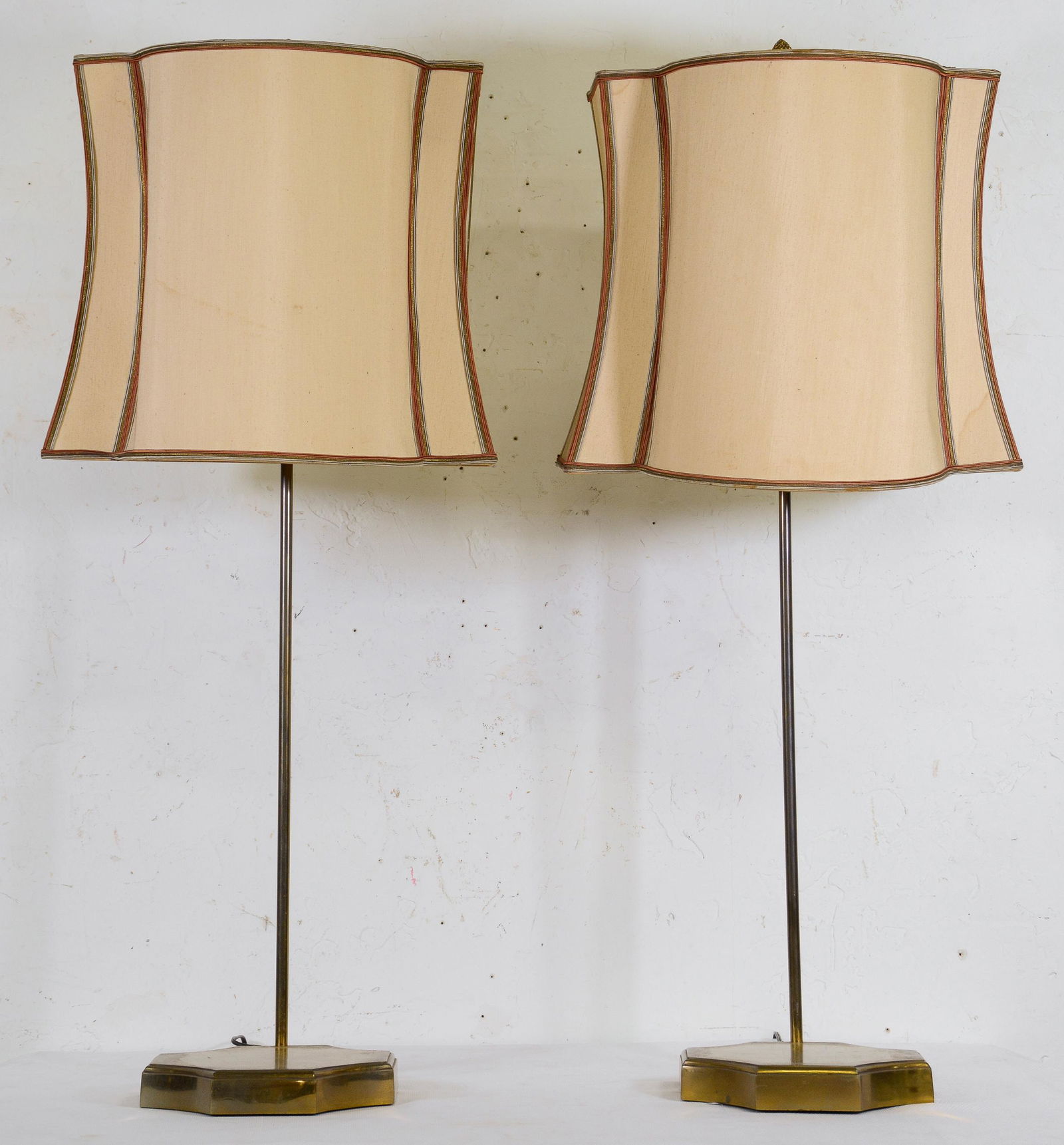 Pair American Wired Tall Brass Lamps (1 of 1)