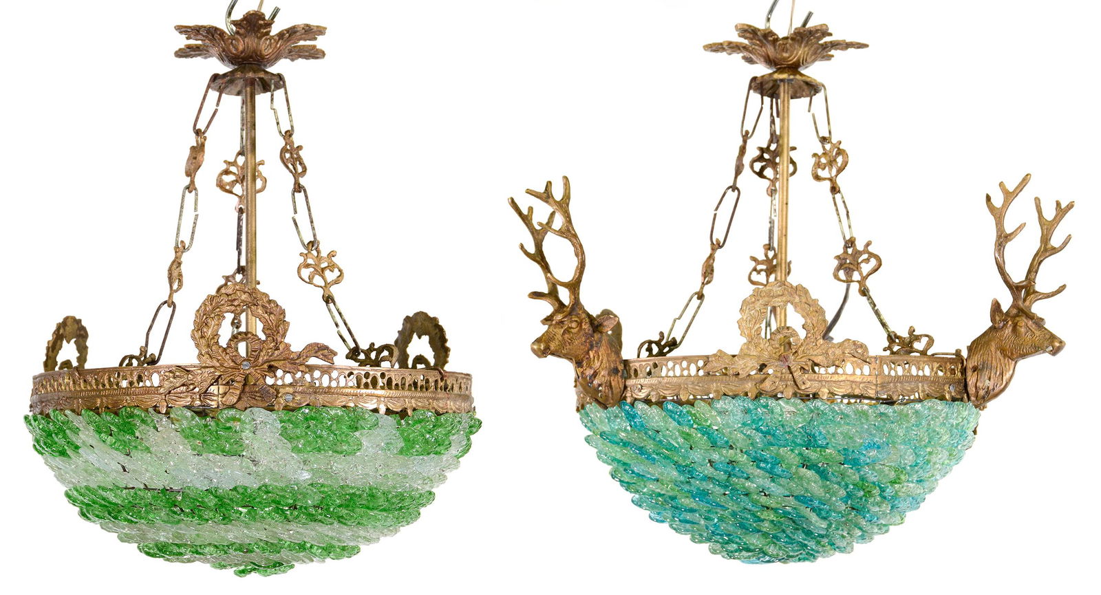 2 Empire Chandeliers With Colored Glass (1 of 5)