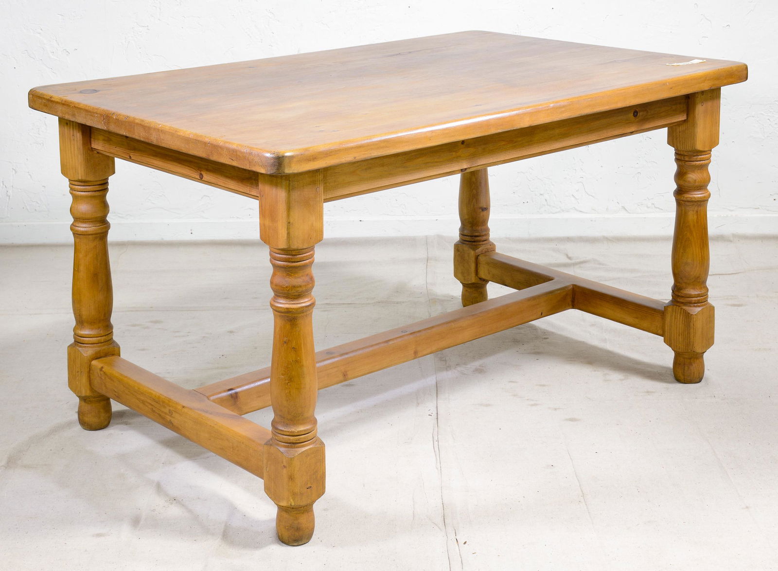 Pine Farm Table with Turned Legs (1 of 2)