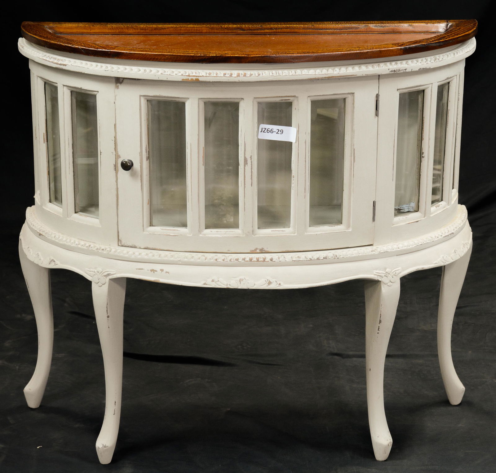 Half Moon Painted Chocolate Cabinet With Tray (1 of 2)