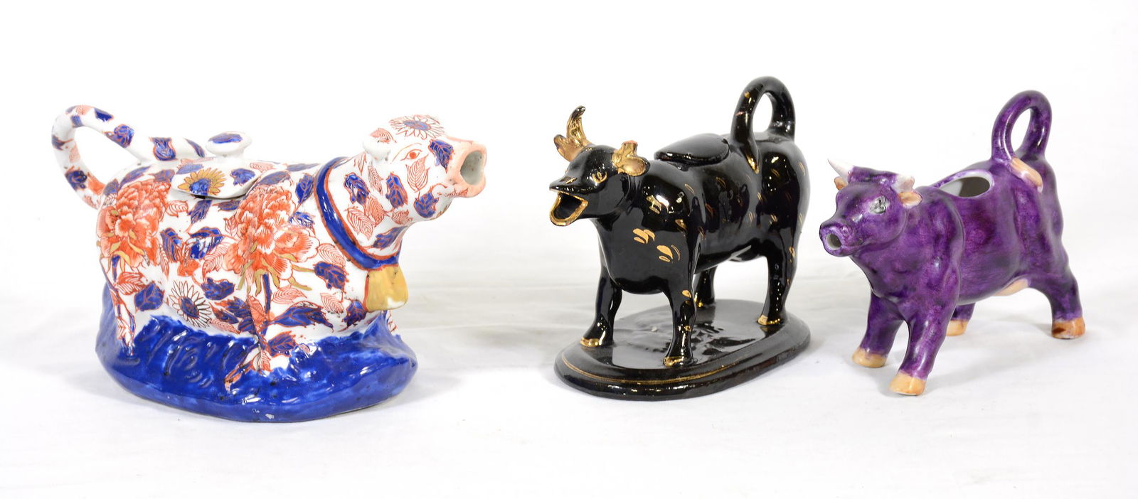 Trio Porcelain Cow Creamers (1 of 3)