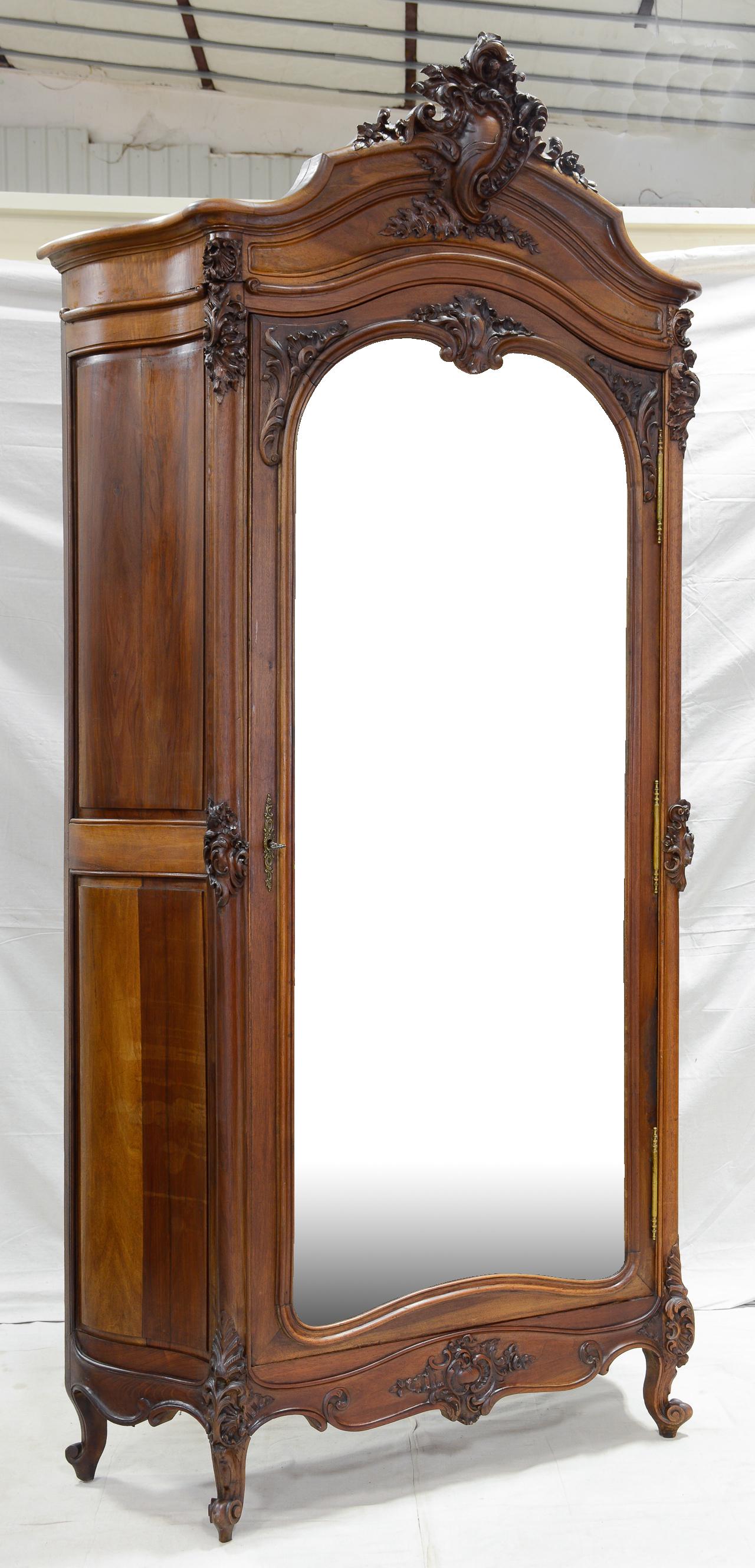 French Louis XV Style Rocaille Galbe  Mirrored Robe (1 of 6)