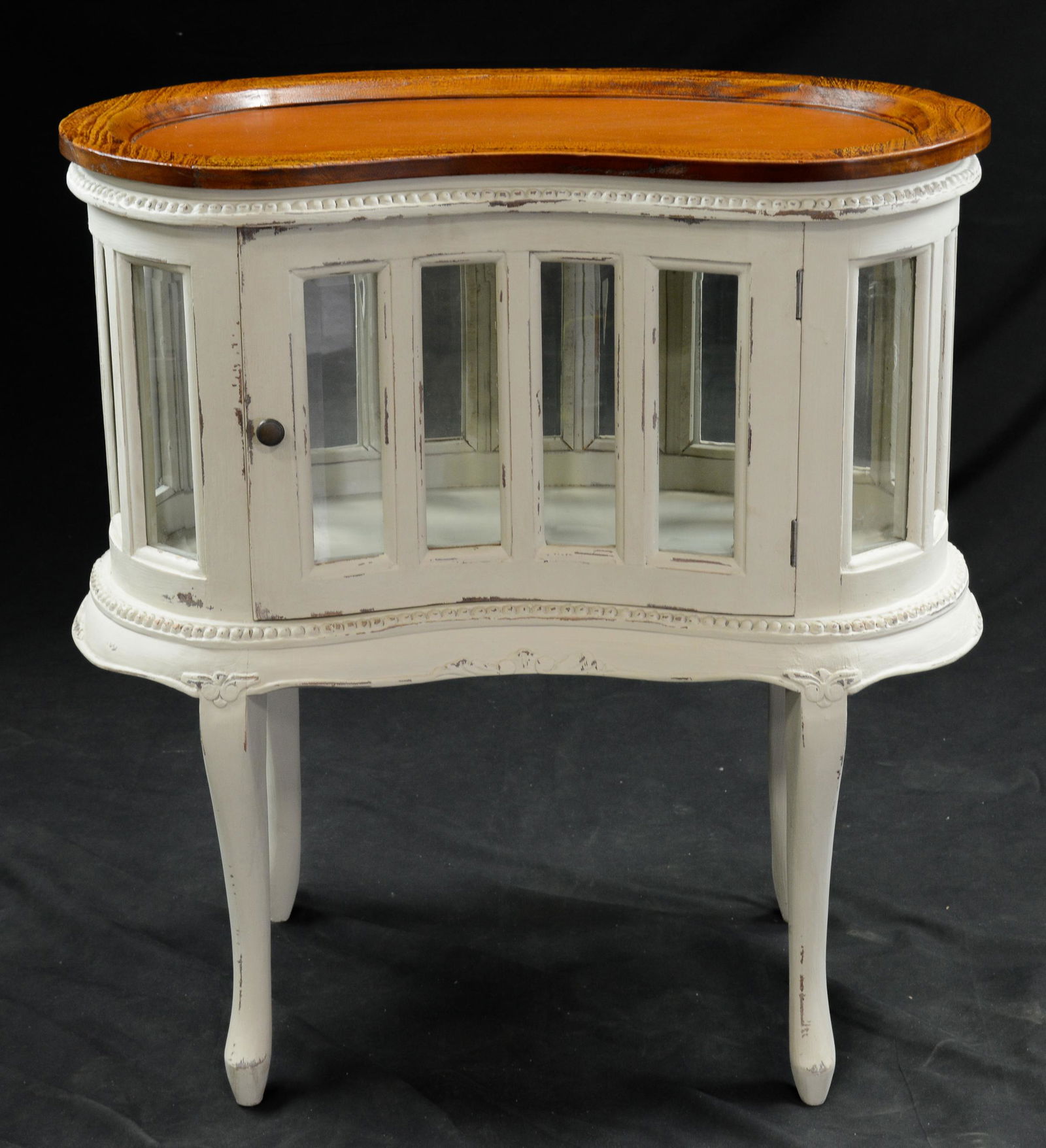 Painted Kidney Shape Chocolate Cabinet with Tray (1 of 2)