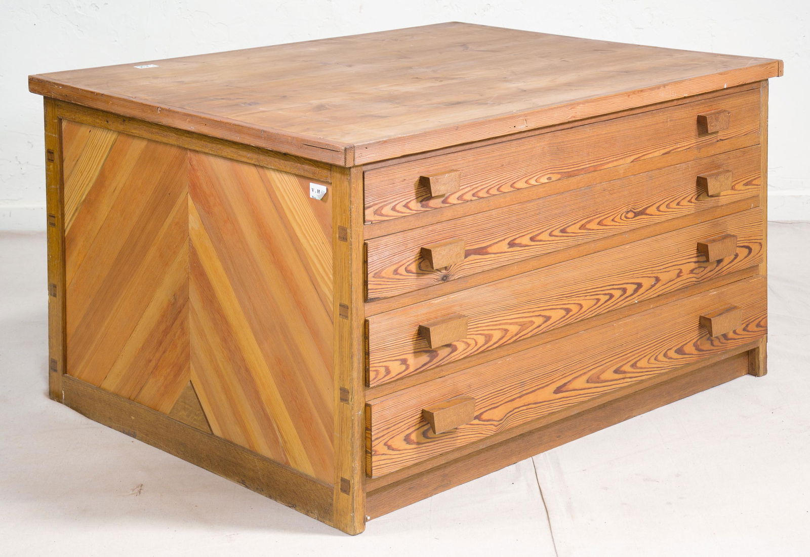 British Pine Plan Chest / Map File Cabinet (1 of 6)