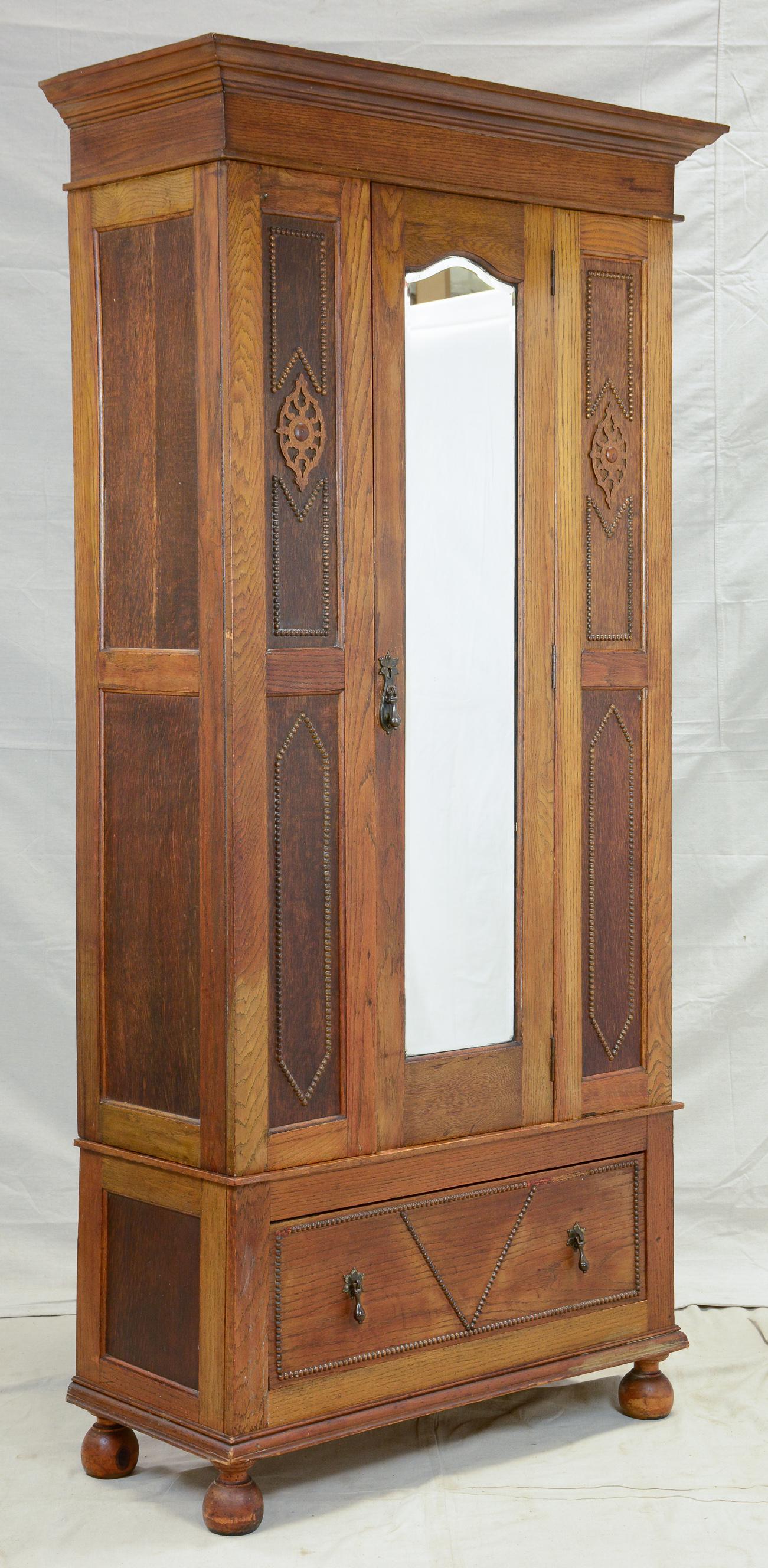 British Oak Robe with Mirror & Beaded Trim (1 of 5)