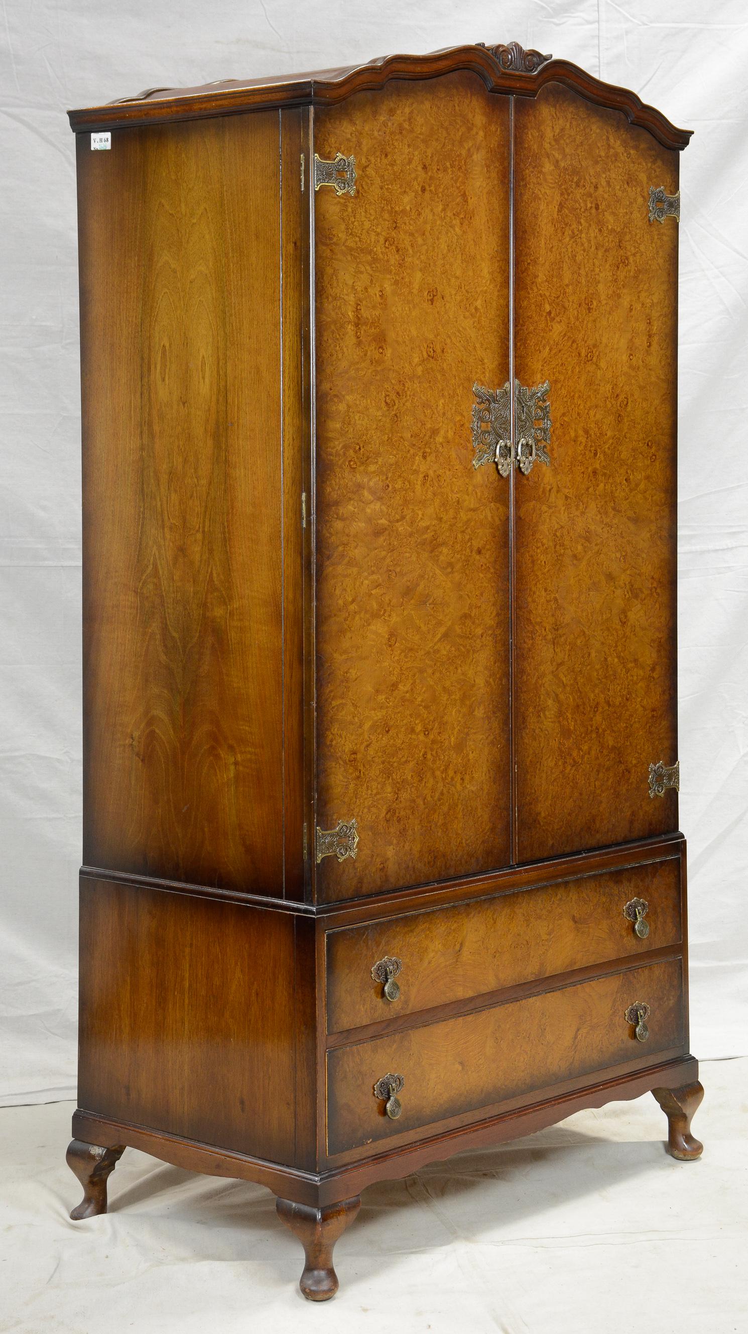 Double Door British Walnut Robe with Drawers (1 of 5)