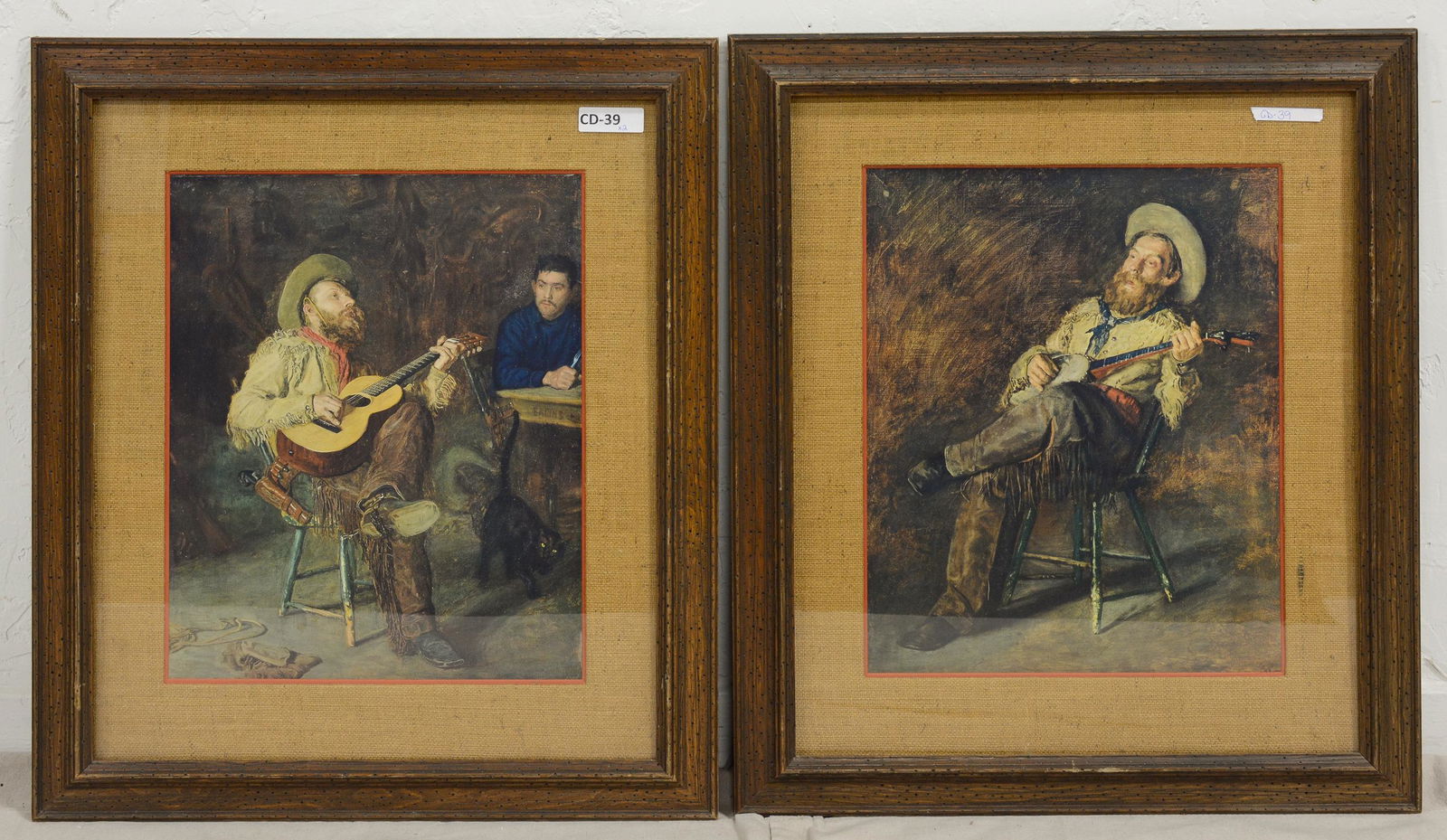 2 Framed Prints under Glass - Thomas Eakin: 2 Framed Prints under Glass - Thomas Eakin - 32 in tall x 28