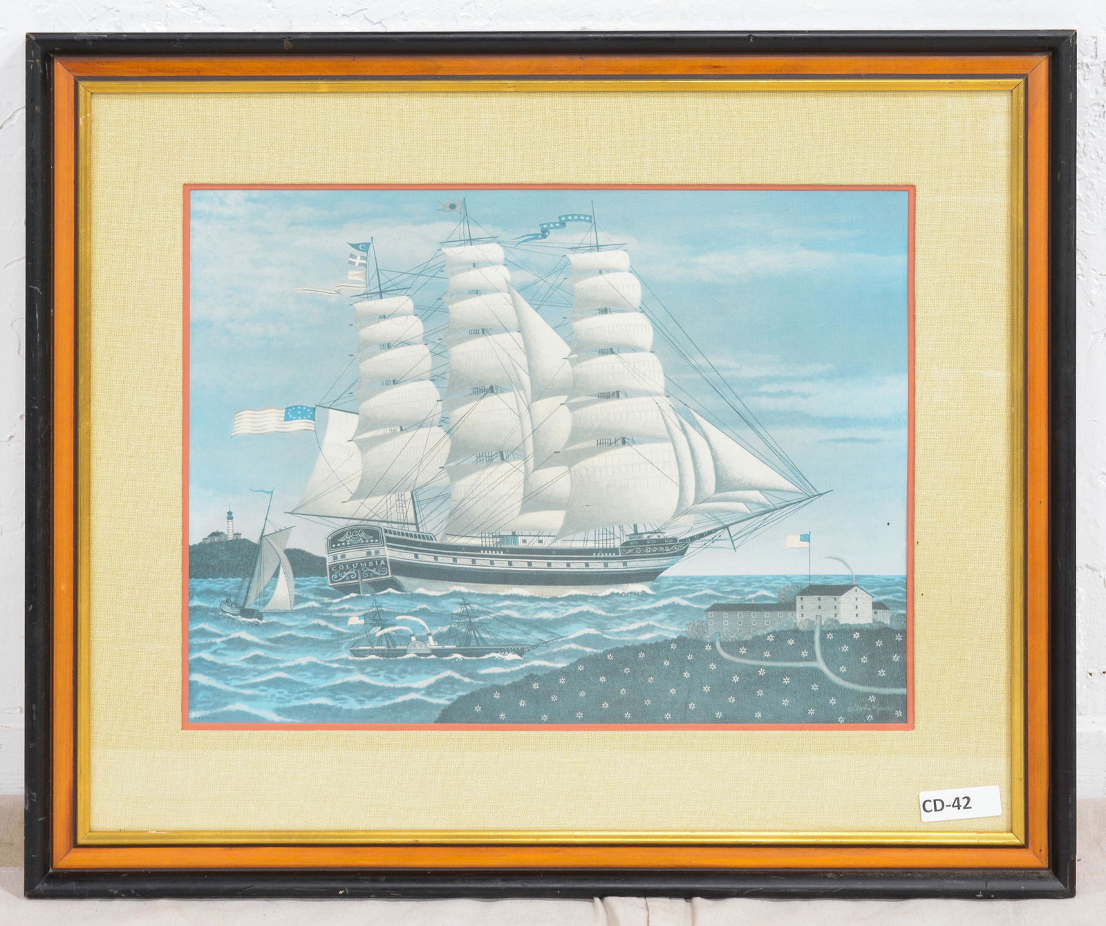 Framed Print Under Glass - Ship in American Harbor (1 of 4)