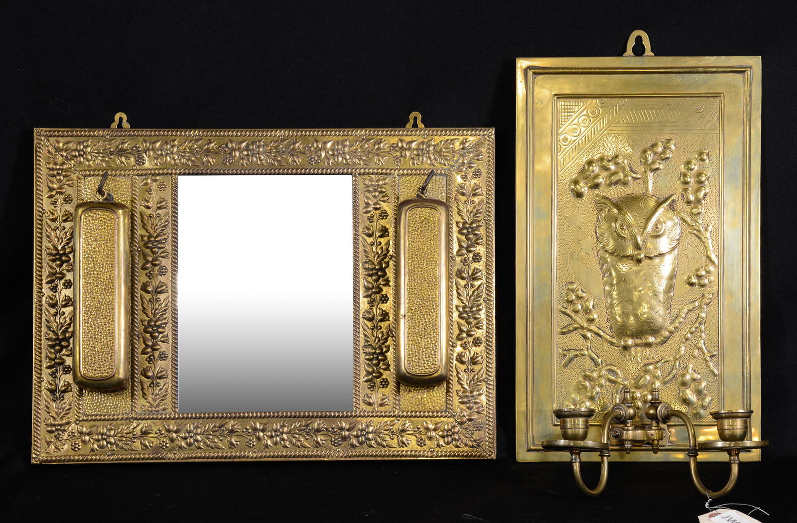 Brass Mirror with Brush Set & Candelabra (1 of 4)