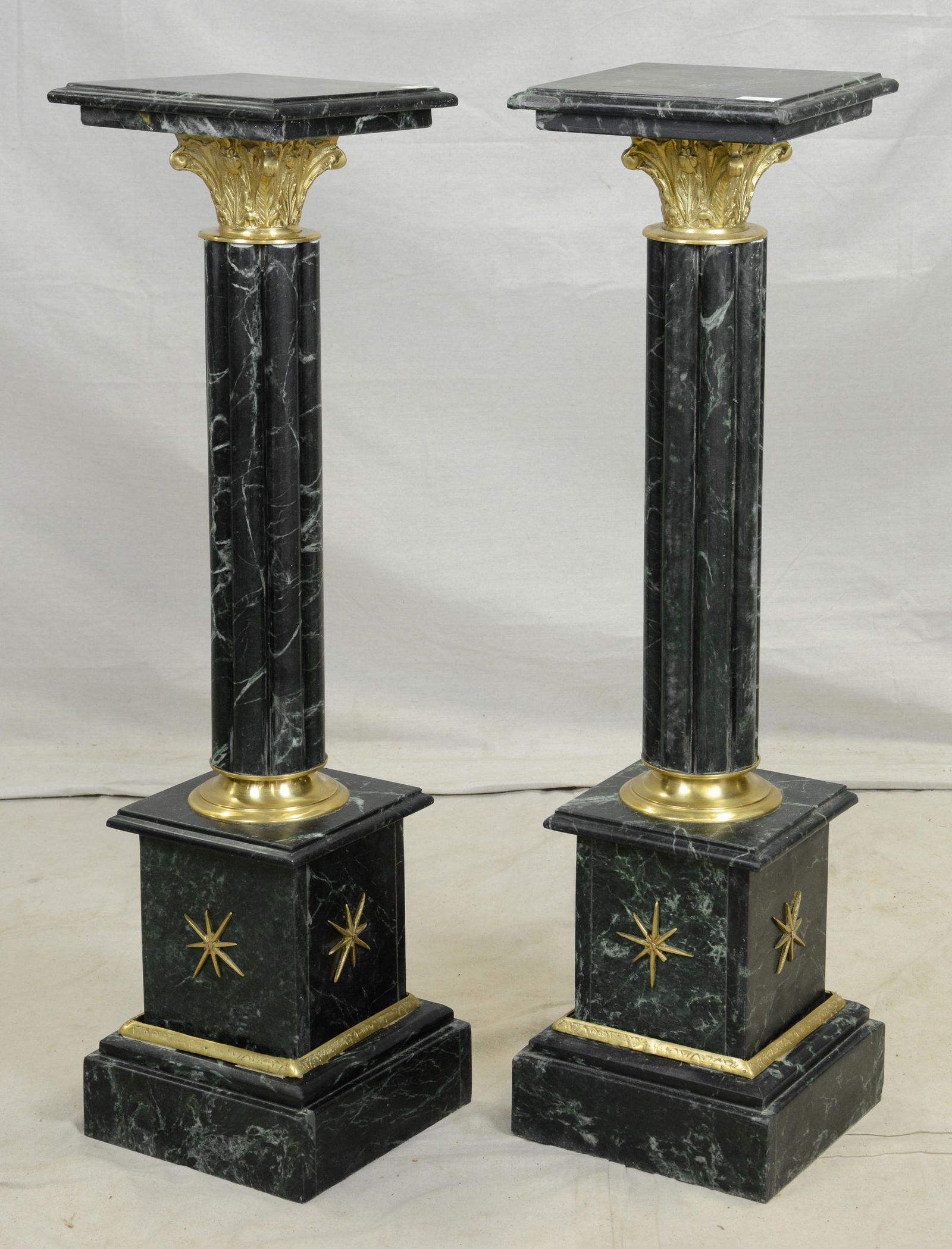 Pair Green Marble Pedestals (1 of 3)