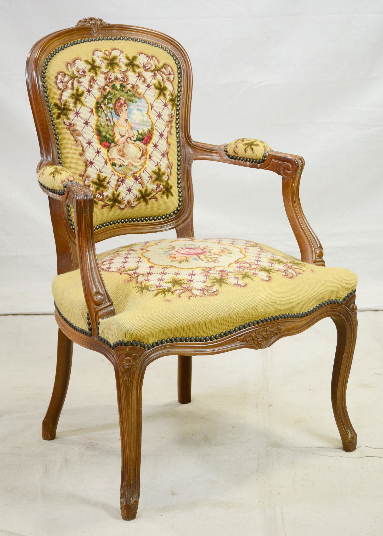 French Needle Point Arm Chair (1 of 4)