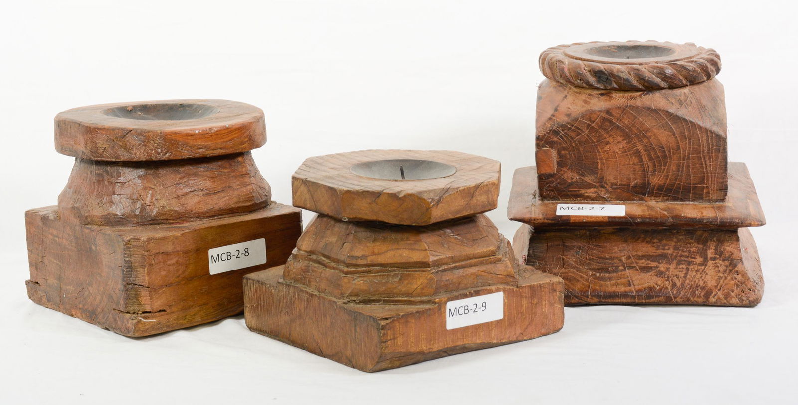 3 Antique Column Tops Converted To Candle Holders (1 of 3)