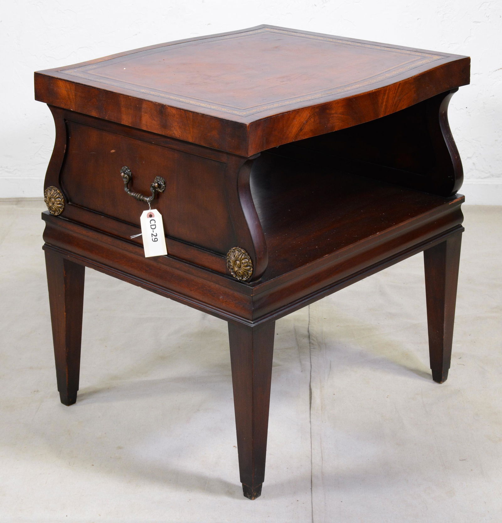 Embossed Leather Top Side Table (1 of 2)