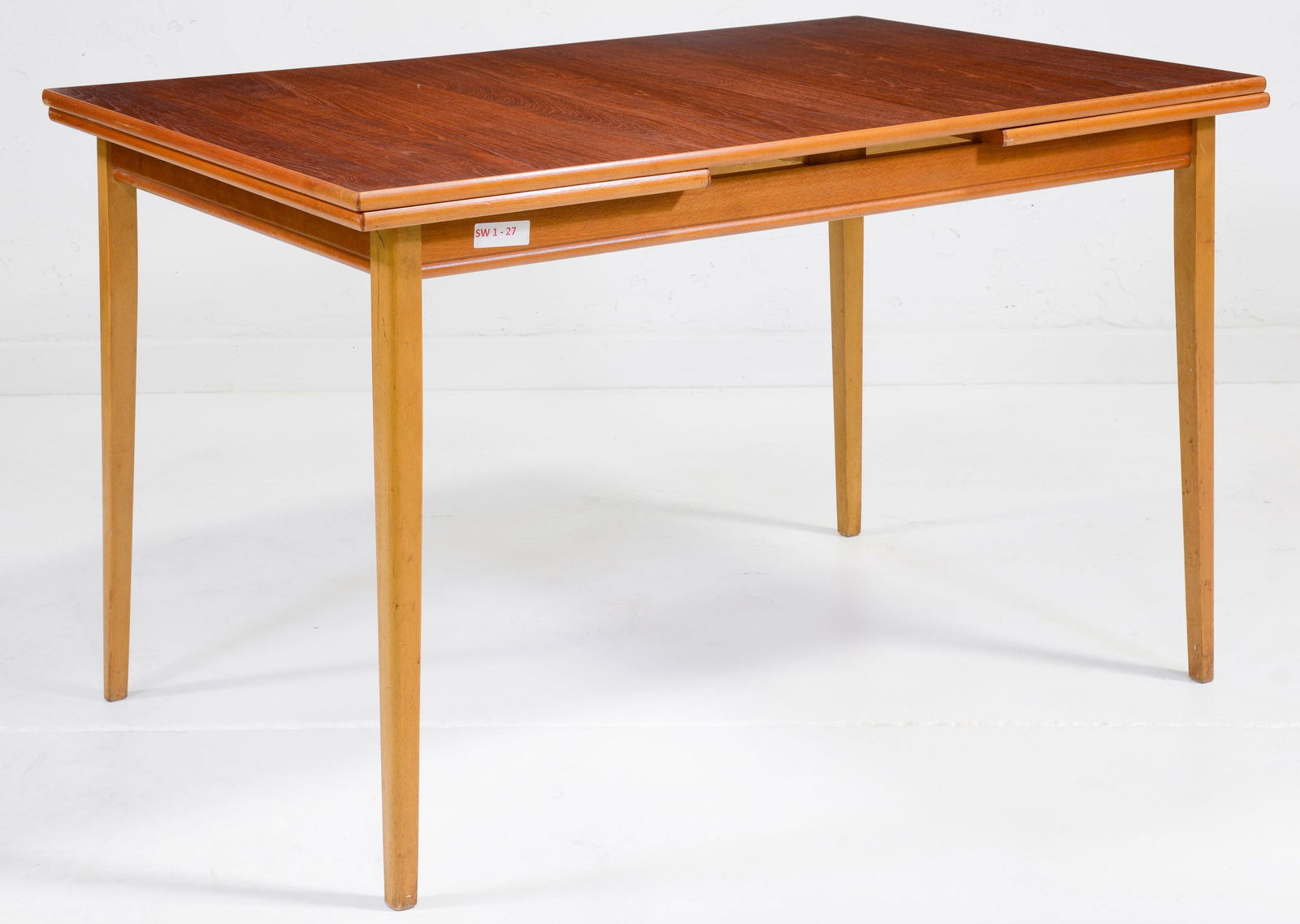 Danish Modern Draw Leaf Teak Mid Century Dining Table (1 of 3)