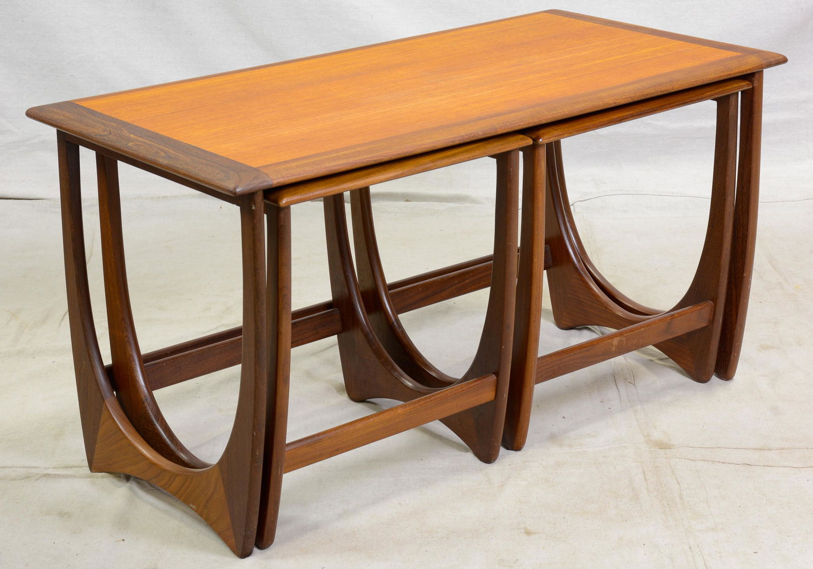 Mid Century Wide Astro Nest / Coffee Table By G-plan: This Danish Modern Style Teak nest is British and made by Mid Century Modern Furniture Maker G Plan ( Gplan ) - 21 tall x 39 wide x 20 deep
