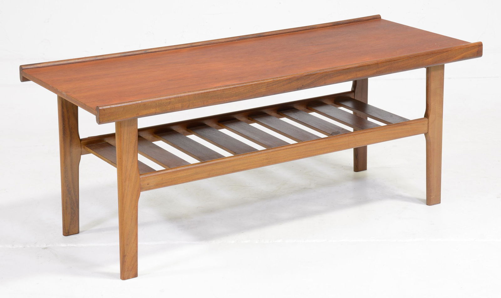 Teak Mid Century Modern Coffee Table - Slatted Shelf (1 of 2)
