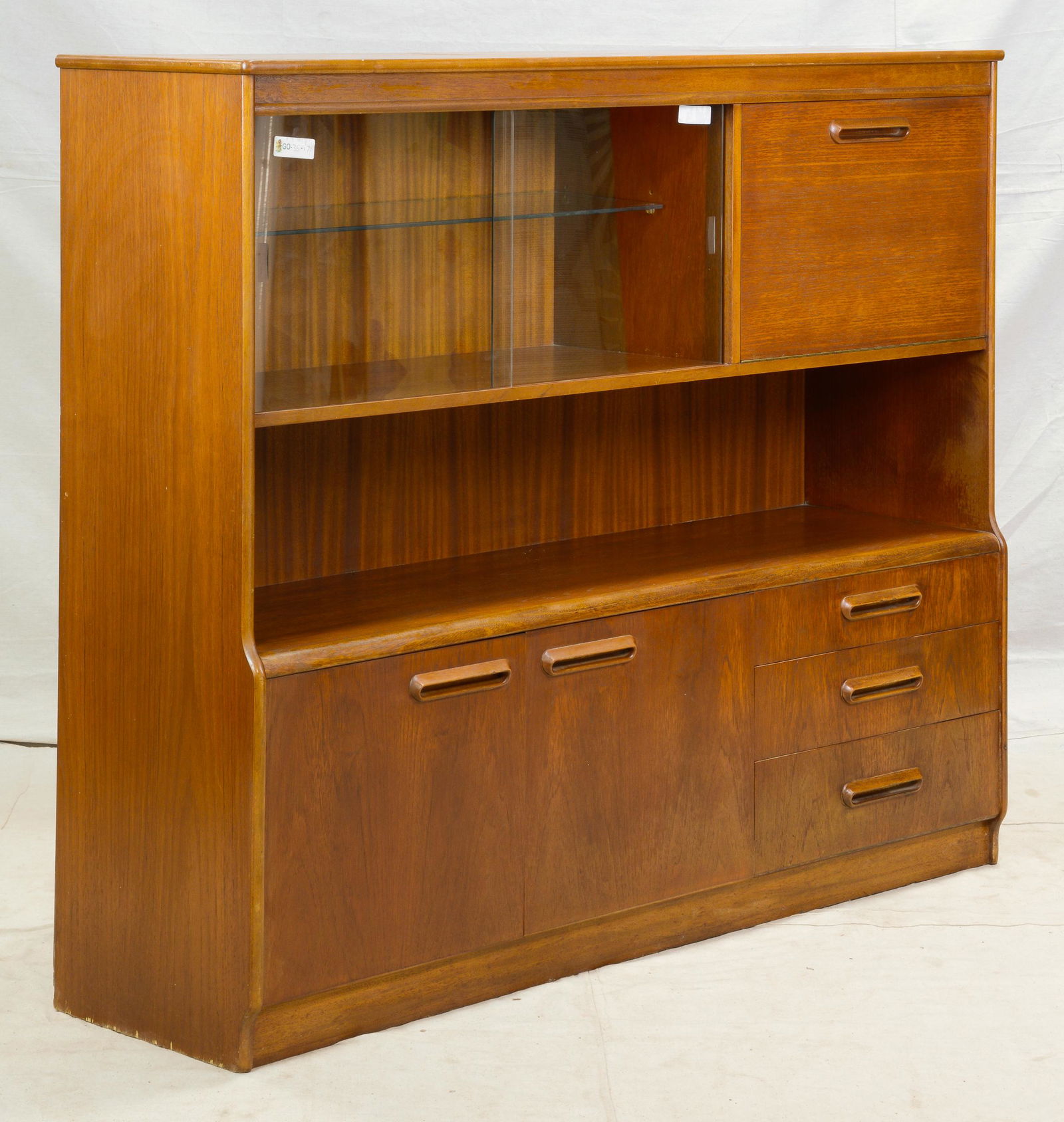 Mid Century Modern Teak Drop Front Bookcase (1 of 5)