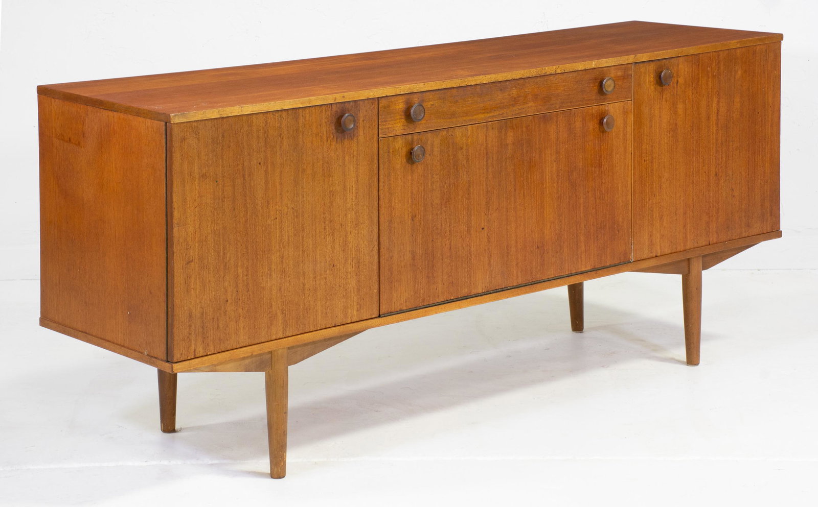 Mid Century Modern Teak Sideboard: Danish Modern Style Teak Credenza - 29 in tall x 67 x 19
