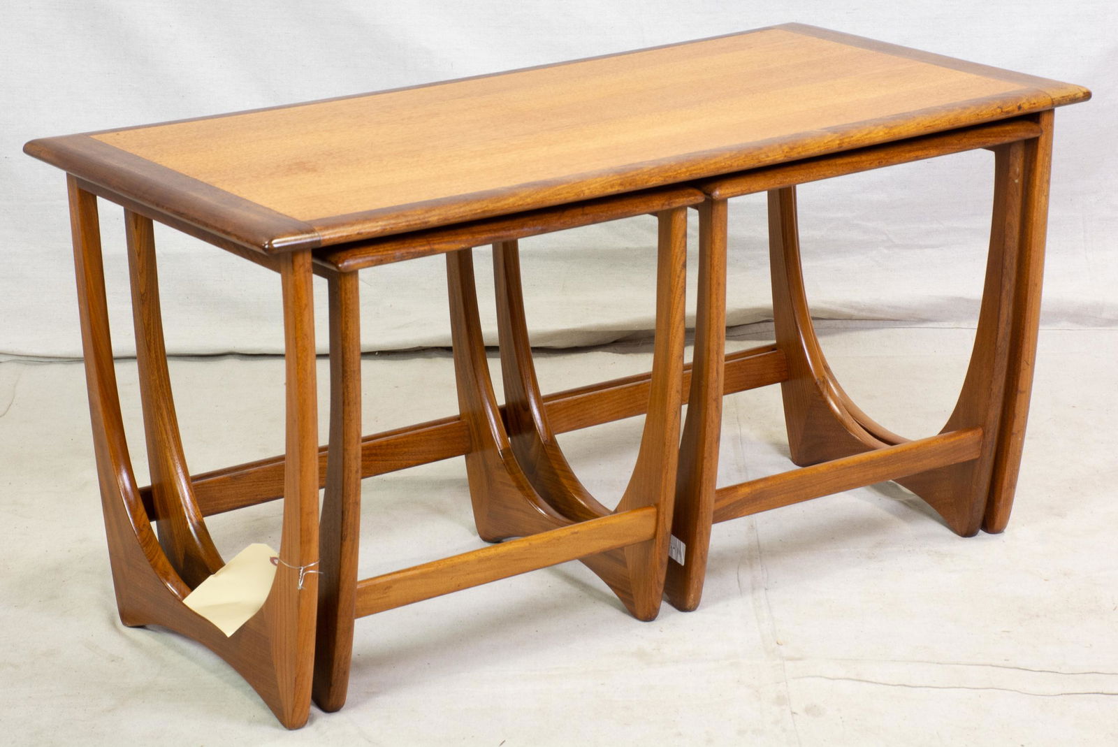 Mid Century Wide Astro Nest / Coffee Table By G-plan: This Danish Modern Style Teak nest is British and made by Mid Century Modern Furniture Maker G Plan ( Gplan ) - 21 tall x 39 wide x 20 deep