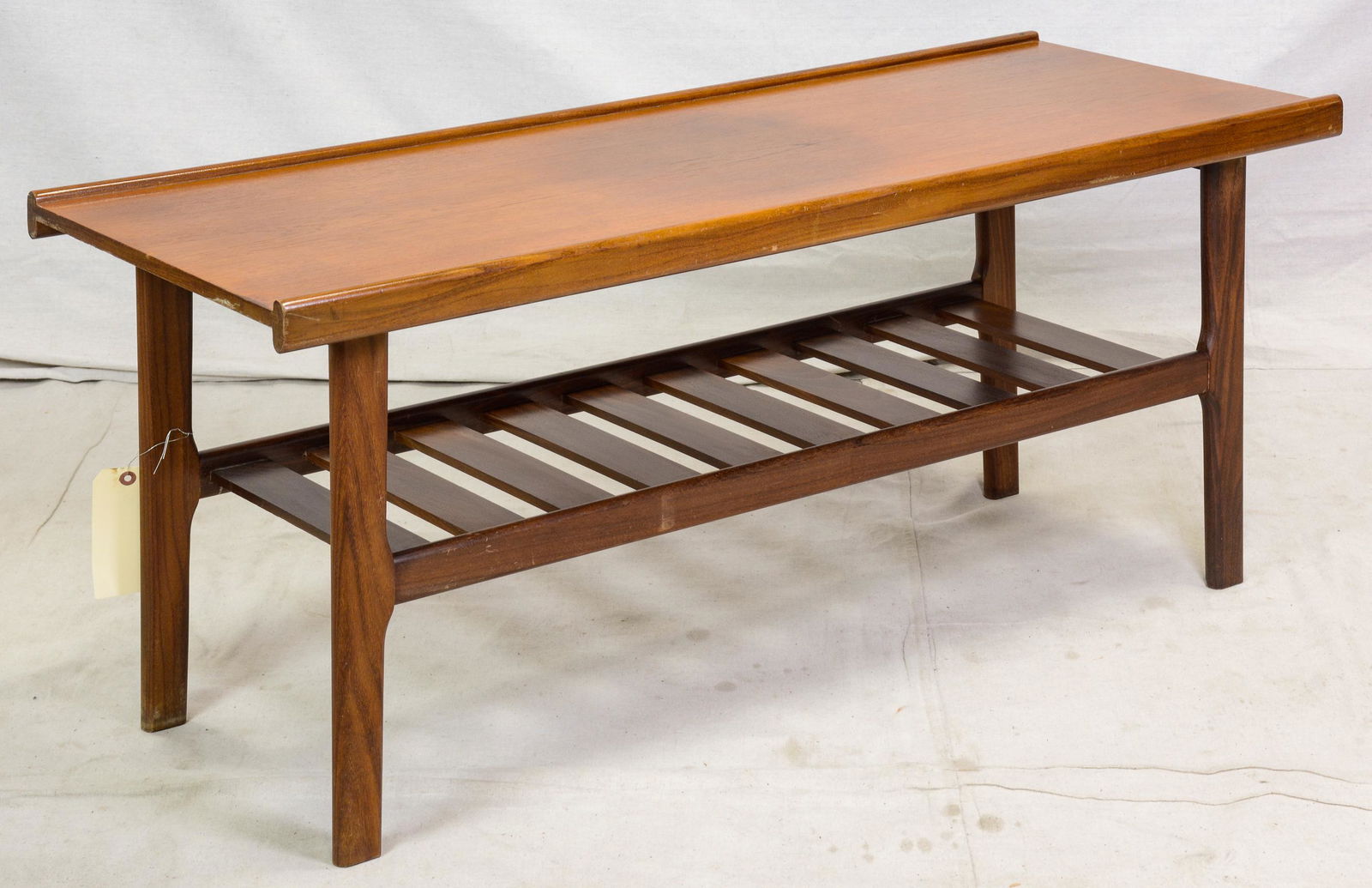 Teak Mid Century Modern Coffee Table - Slatted Shelf (1 of 4)