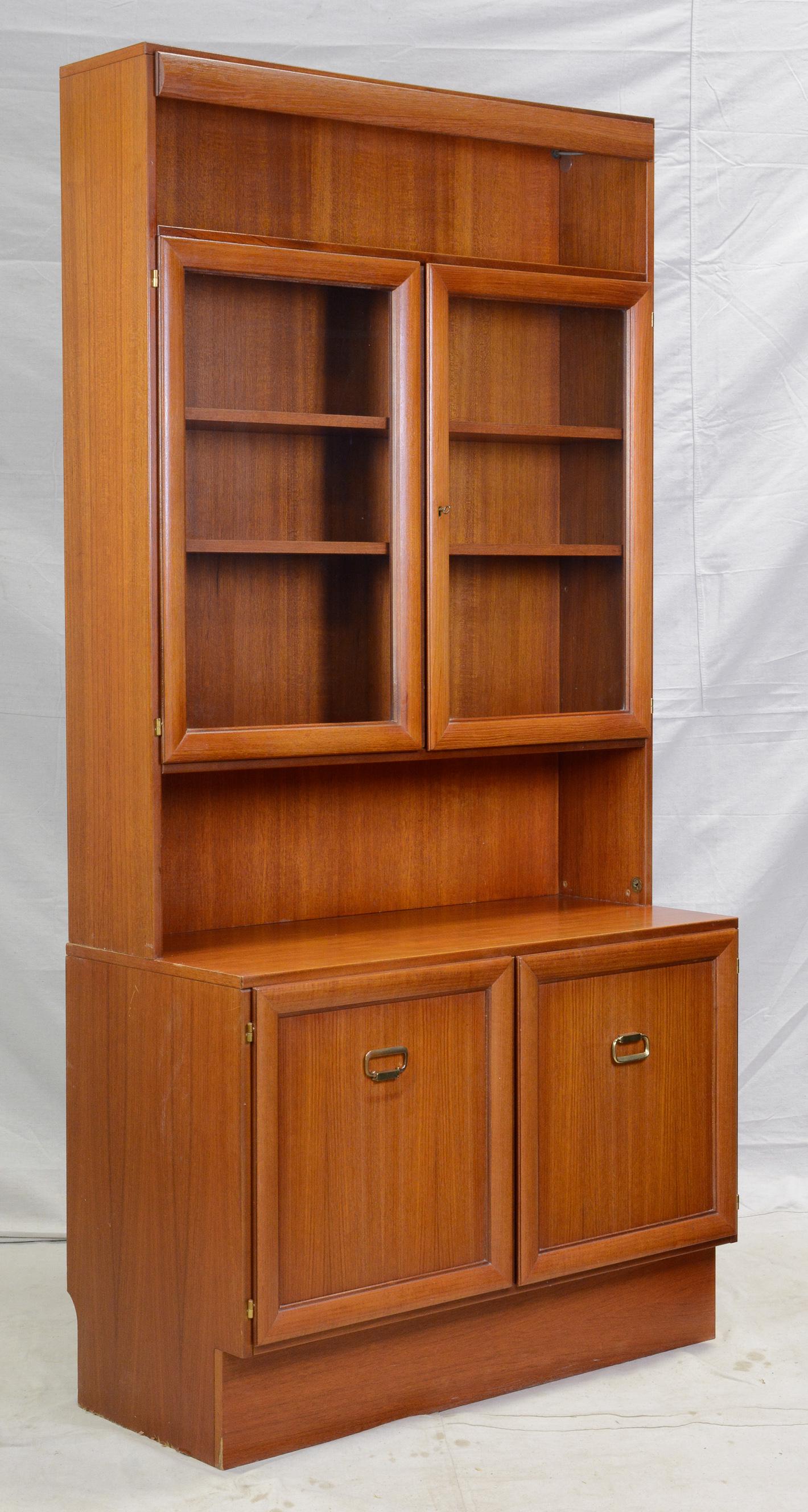 Teak Mid Century Modern  Bookcase - Brass Hardware #2 (1 of 4)