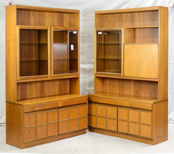 Pair Mid Century Modern Bookcases By Mcintosh