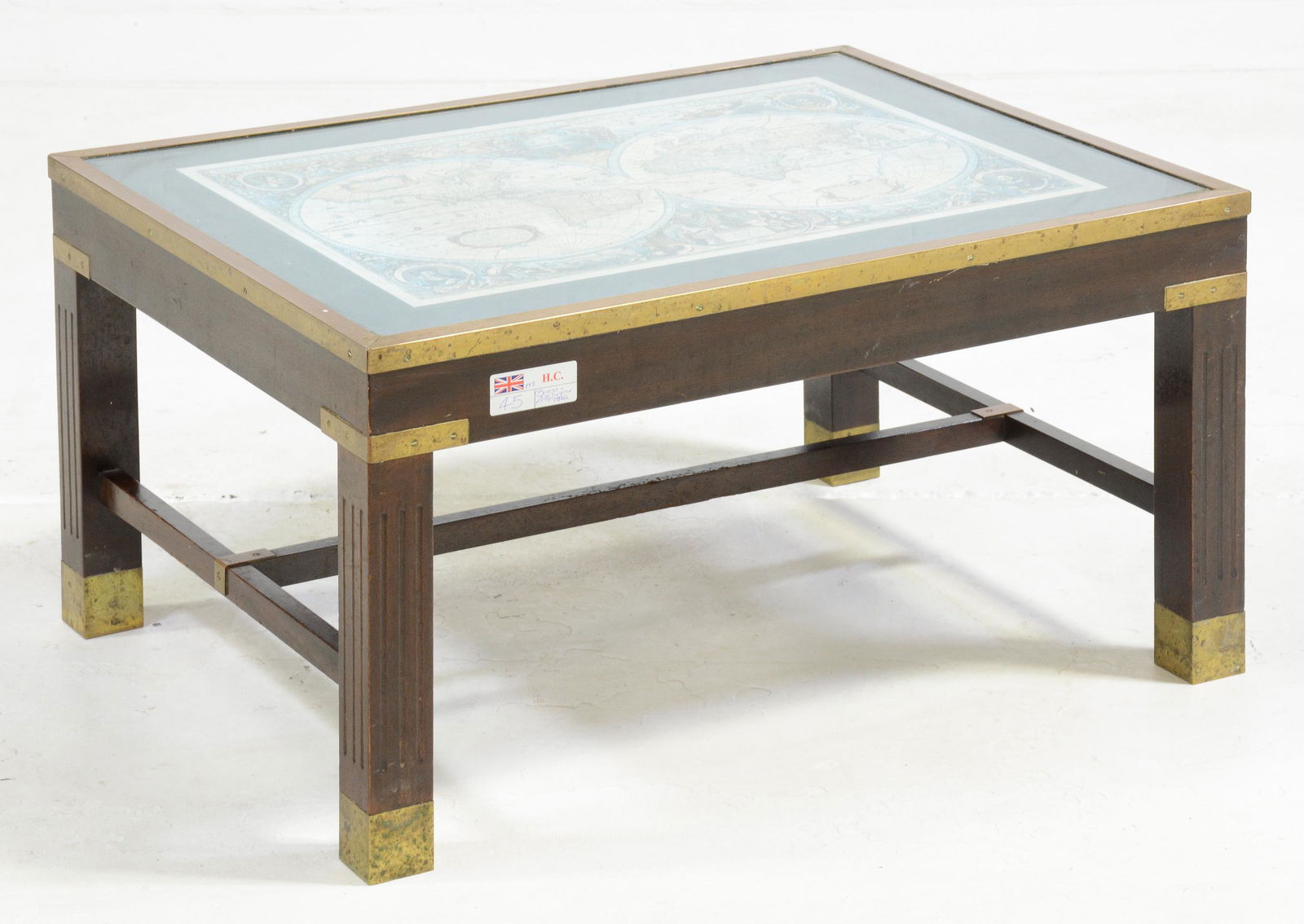 Mahogany Map Table With Brass Banding (1 of 3)