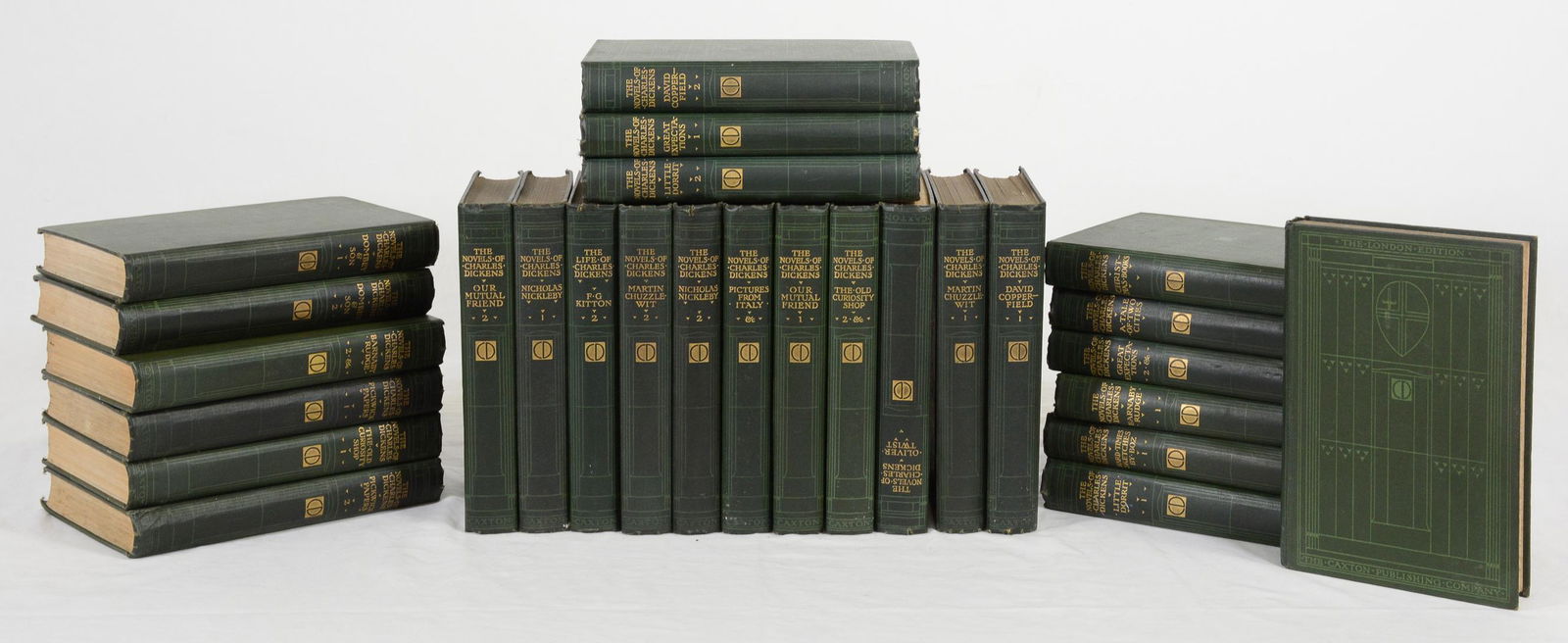 27 Vintage books - Charles Dickens  Green Art Nouveau (1 of 3)