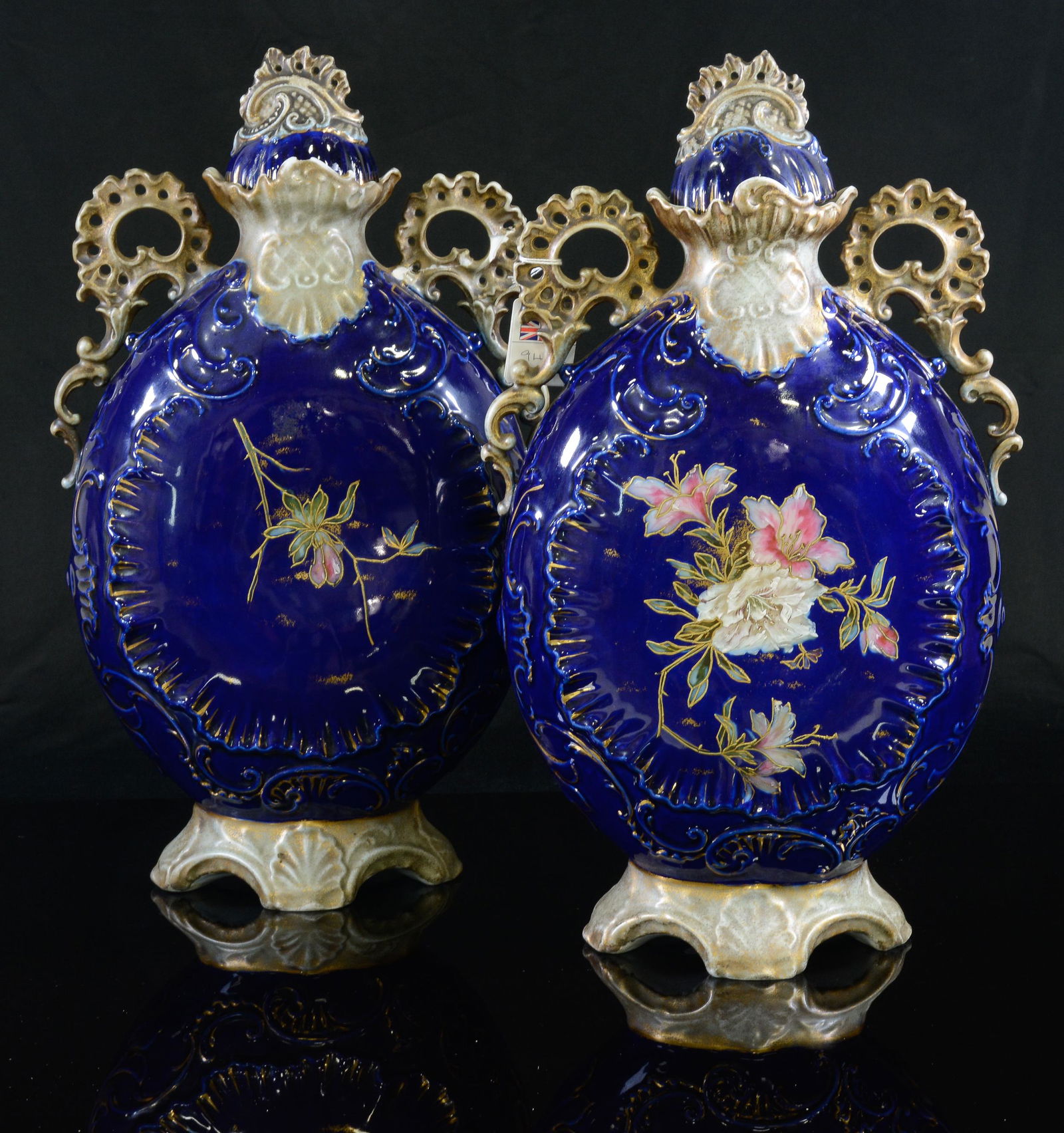 Pair of Large Baluster Austrian Gilded Vases (1 of 4)