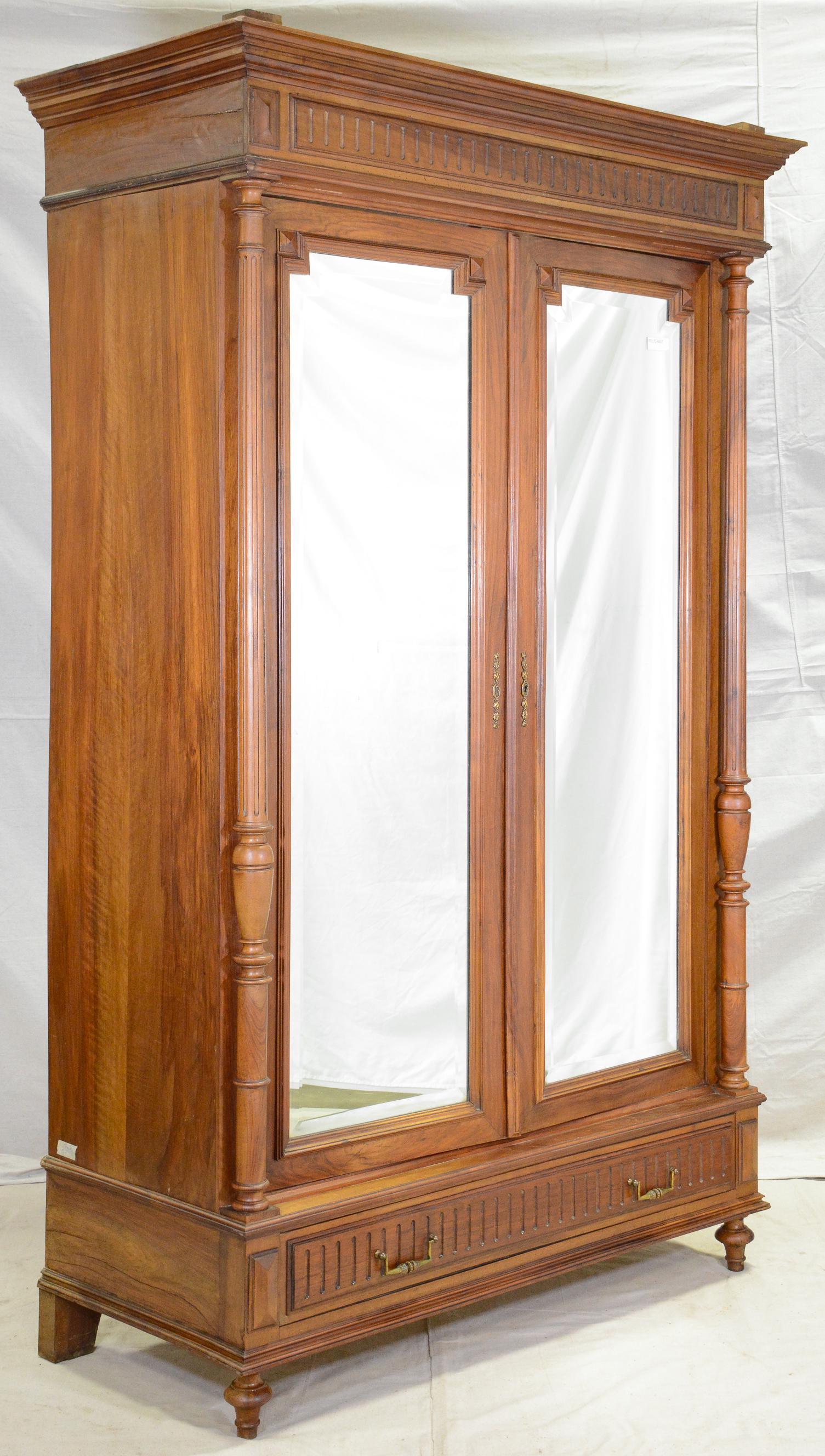 Louis XVI Style Double Mirror Door Armoire (1 of 2)