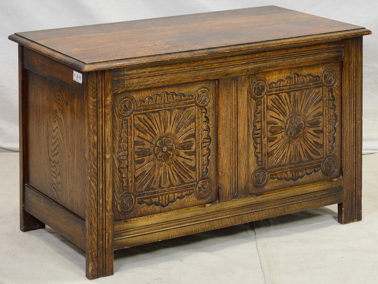 Carved Oak Blanket Box / Trunk (1 of 3)