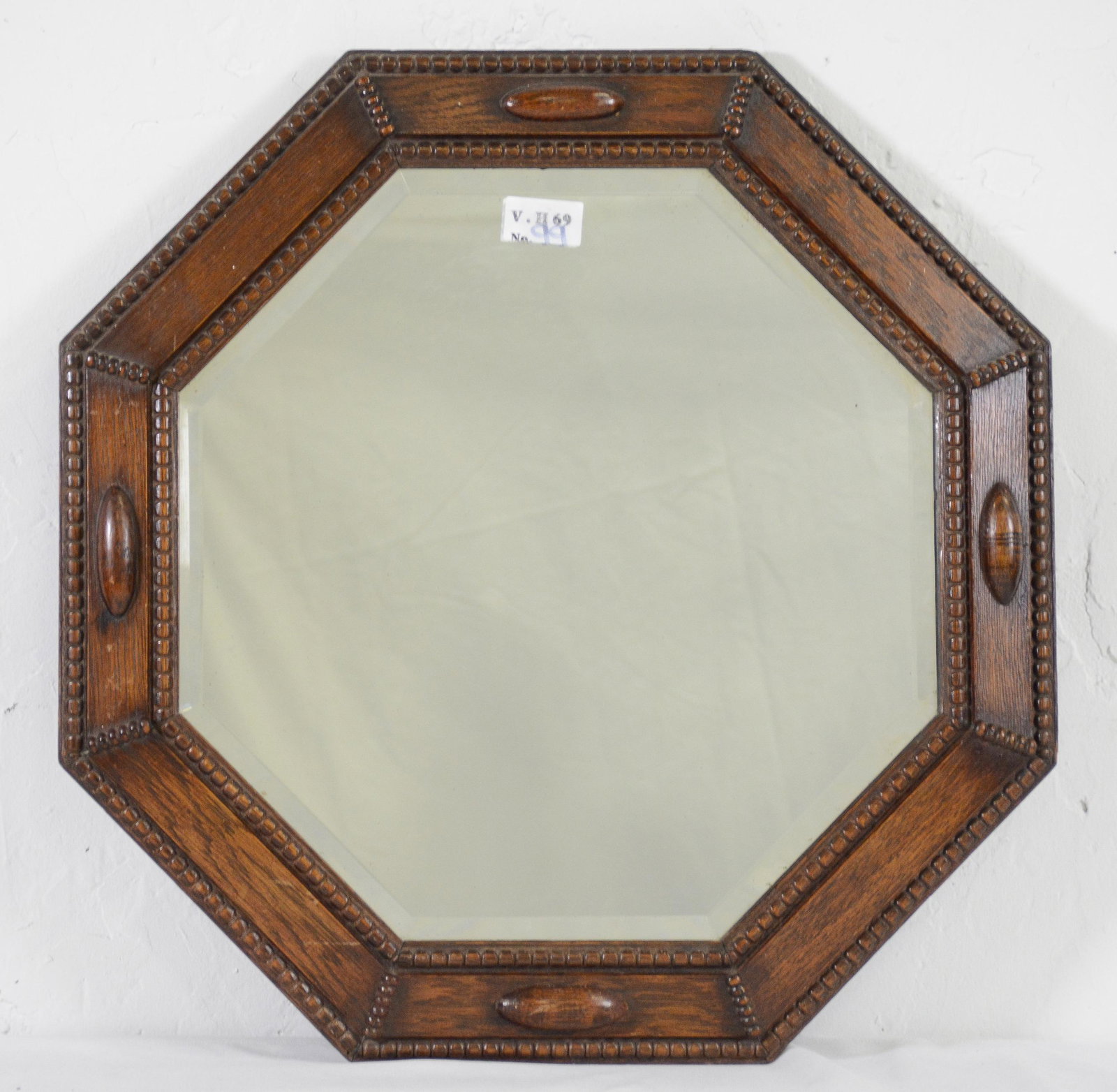Oak Framed Octagonal Beveled Mirror (1 of 2)